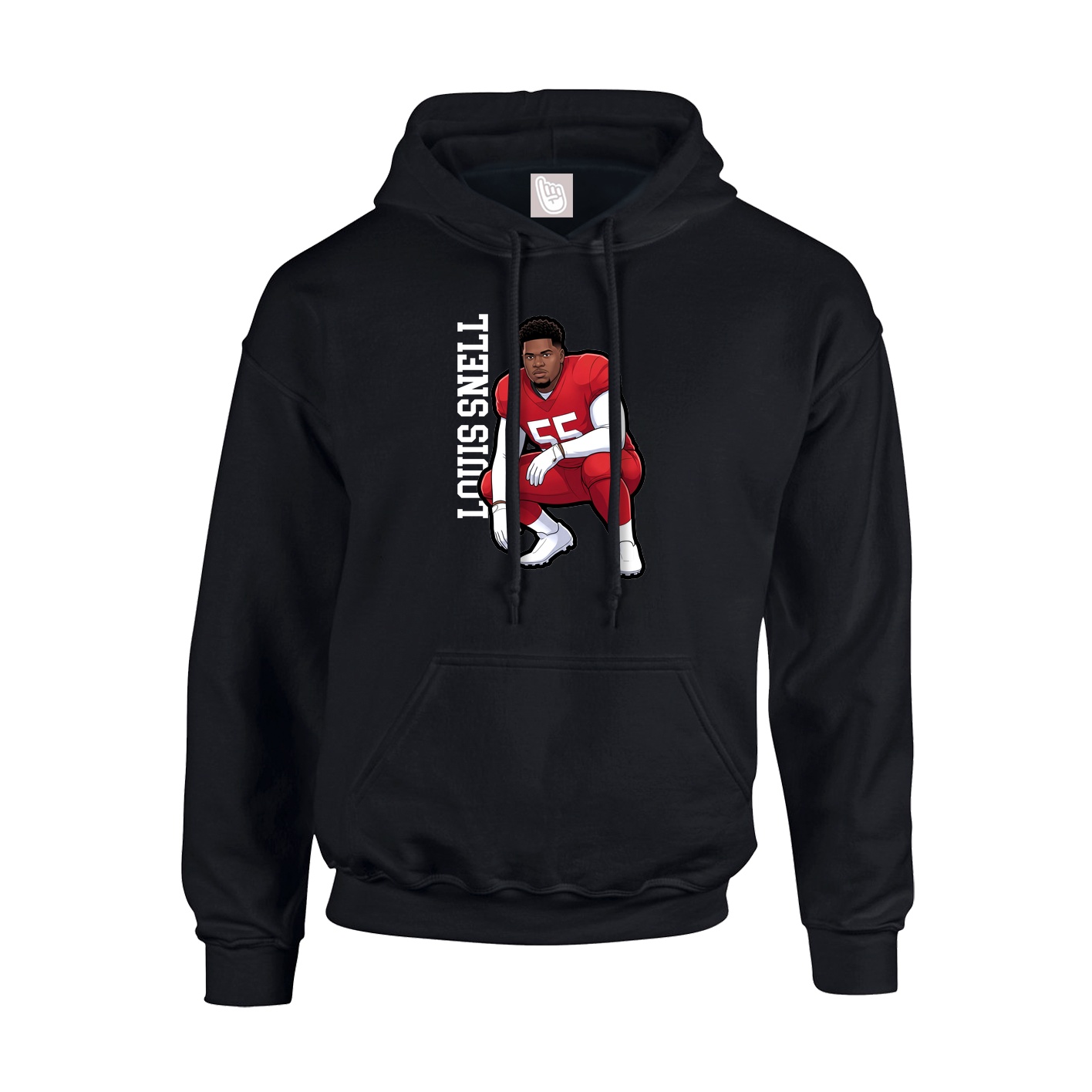 Hoodie — Name Vertical in Black