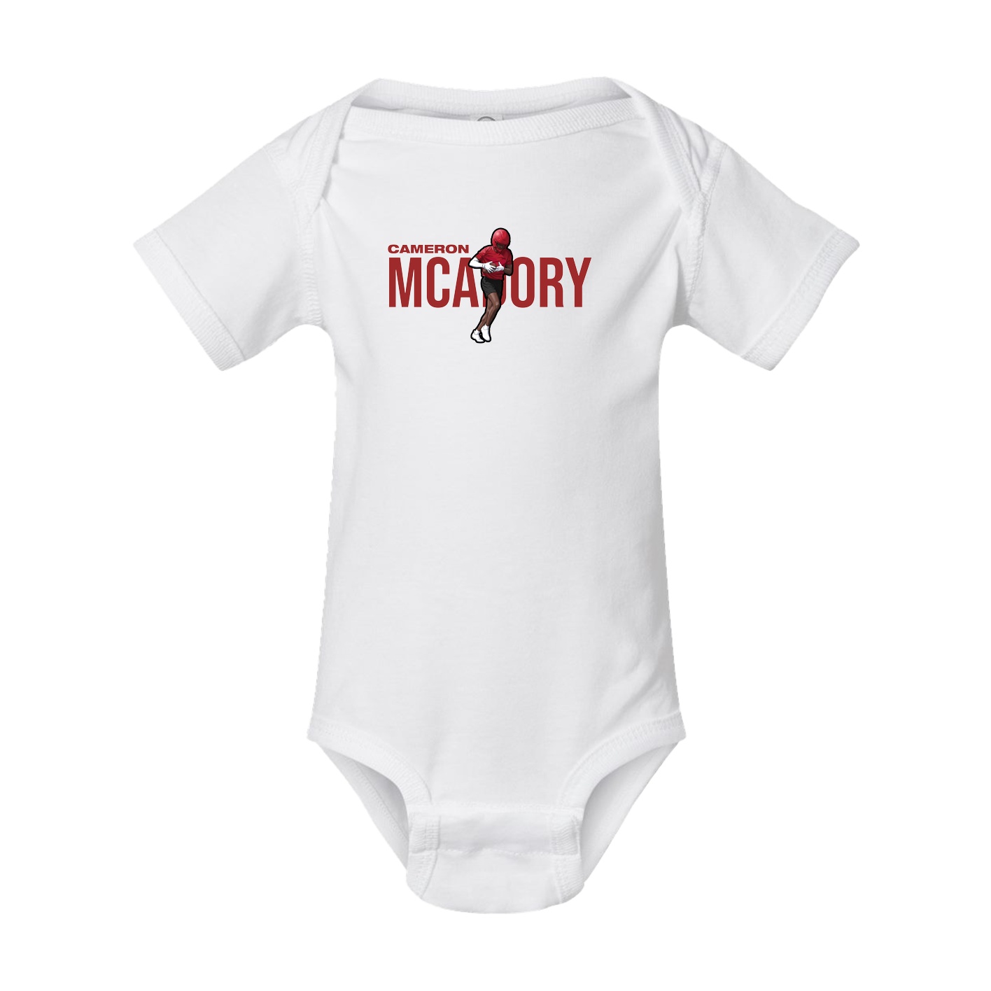 Baby Onesie — Player Name in White