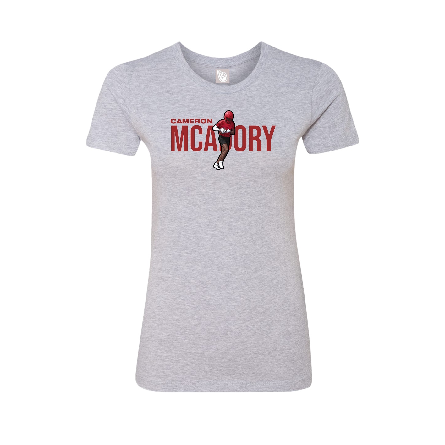 Fitted Women's Tee — Player Name in Grey