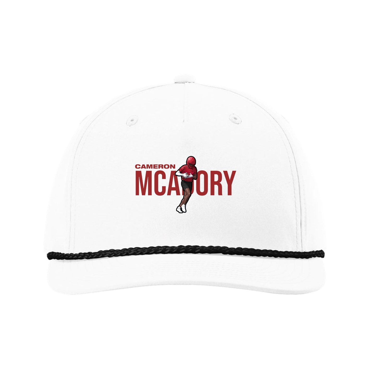 Five-Panel Classic Rope Cap — Player Name in White