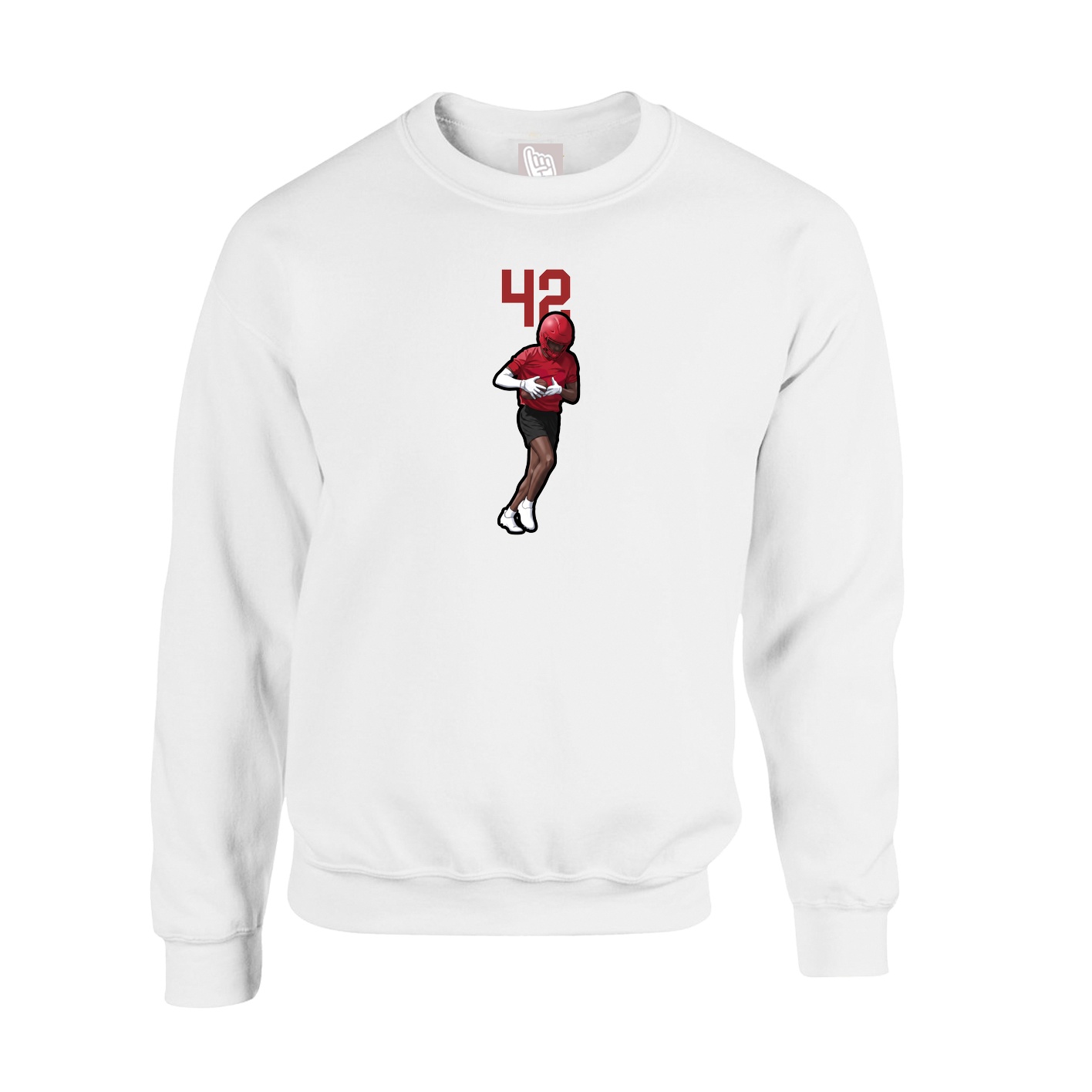 Fleece Crew — Number Top in White