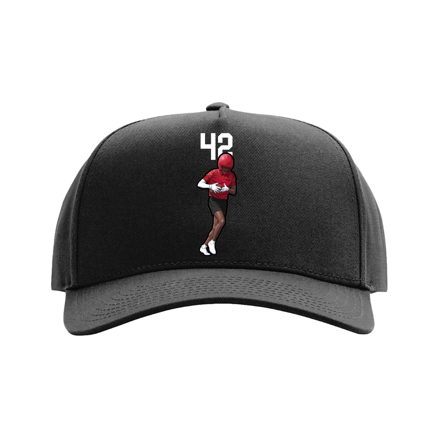 Full Fabric Five-Panel Champ Cap — Number Top in Black