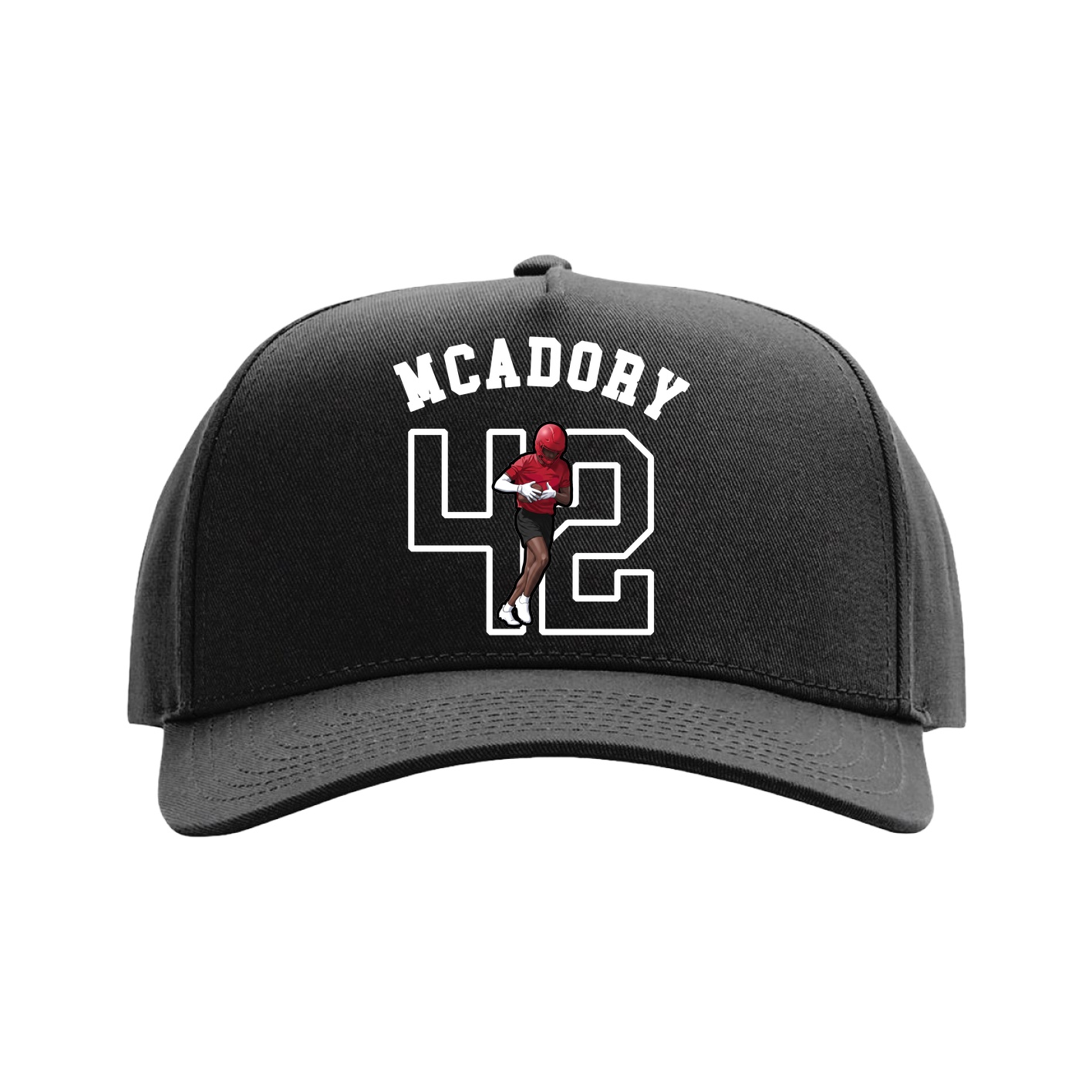 Full Fabric Five-Panel Champ Cap — Shirsey Arch in Black