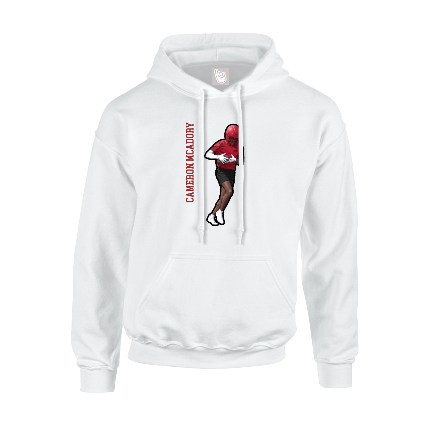 Hoodie — Name Vertical in White