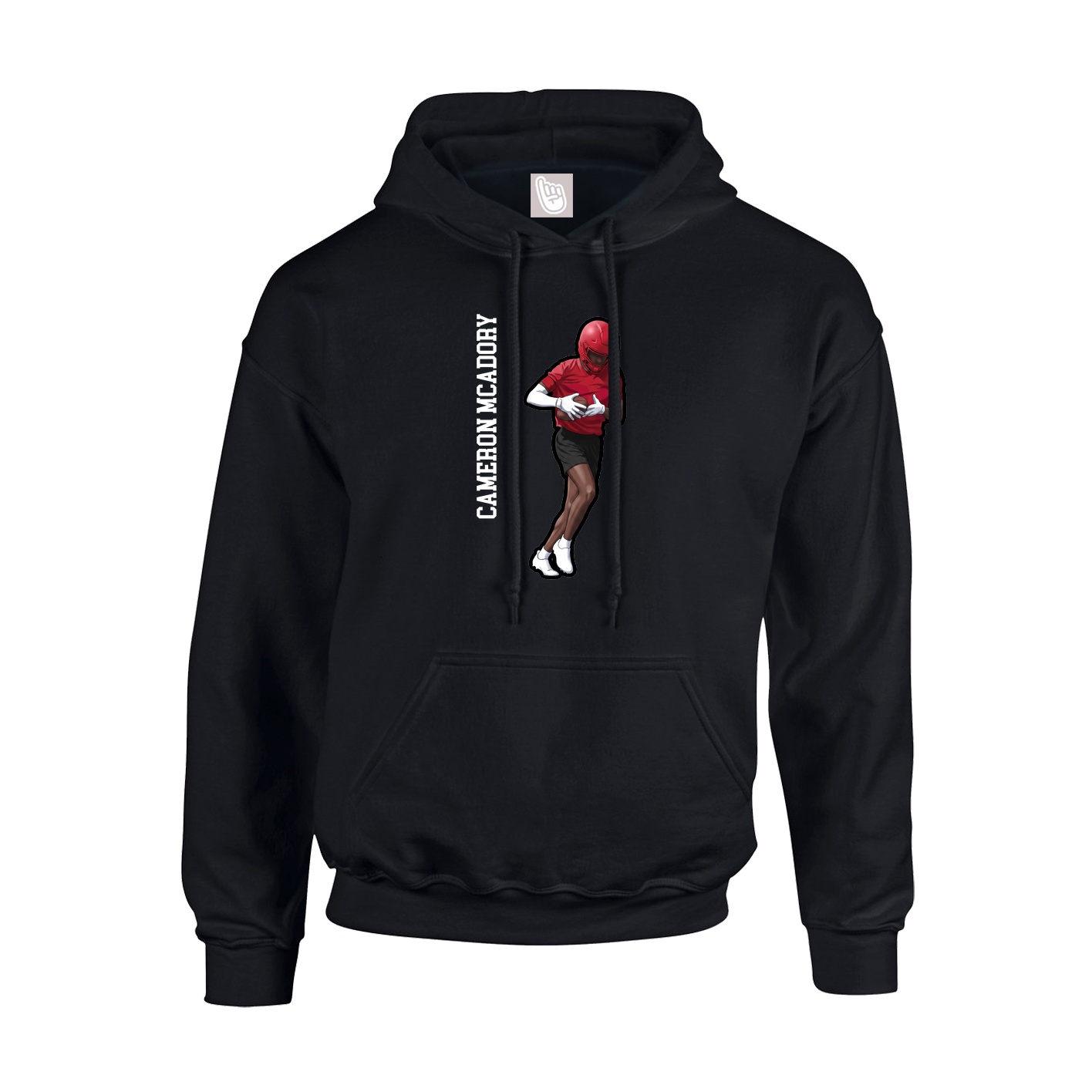 Youth Hoodie — Name Vertical in Black