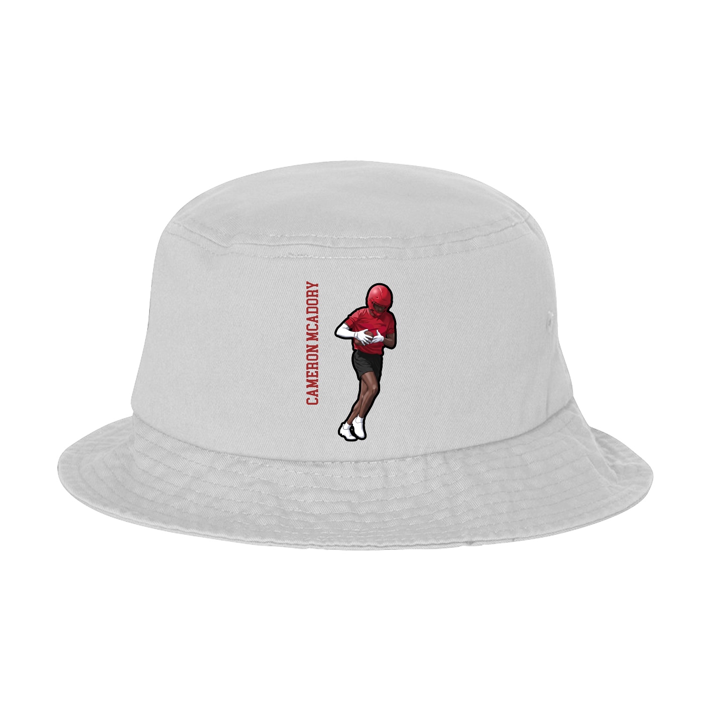 Bucket Cap — Name Vertical in White