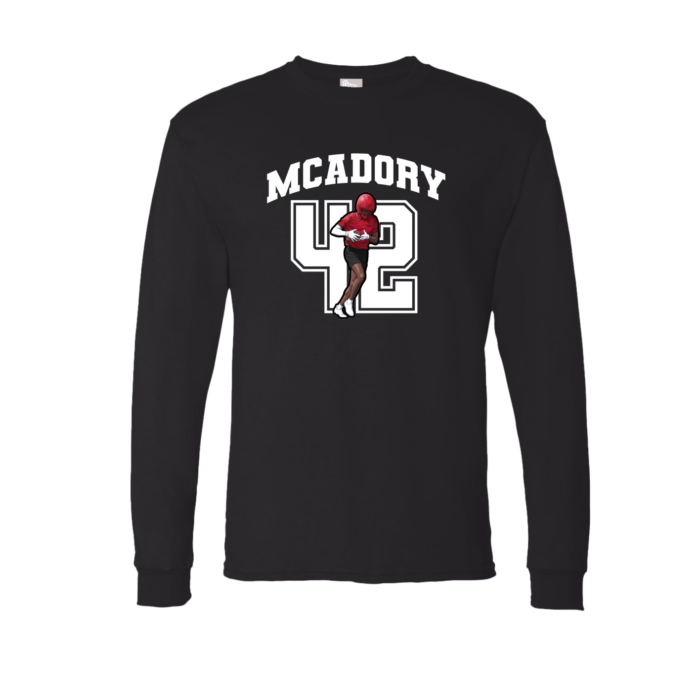 Long Sleeve Tee — Number in Black