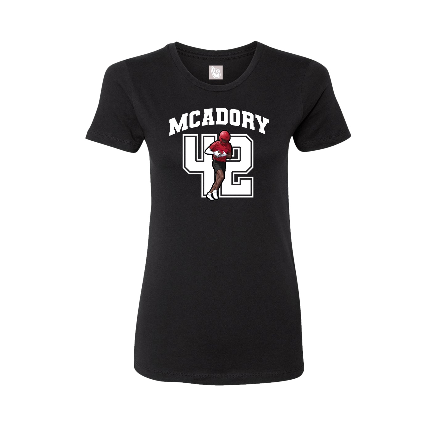 Fitted Women's Tee — Number in Black