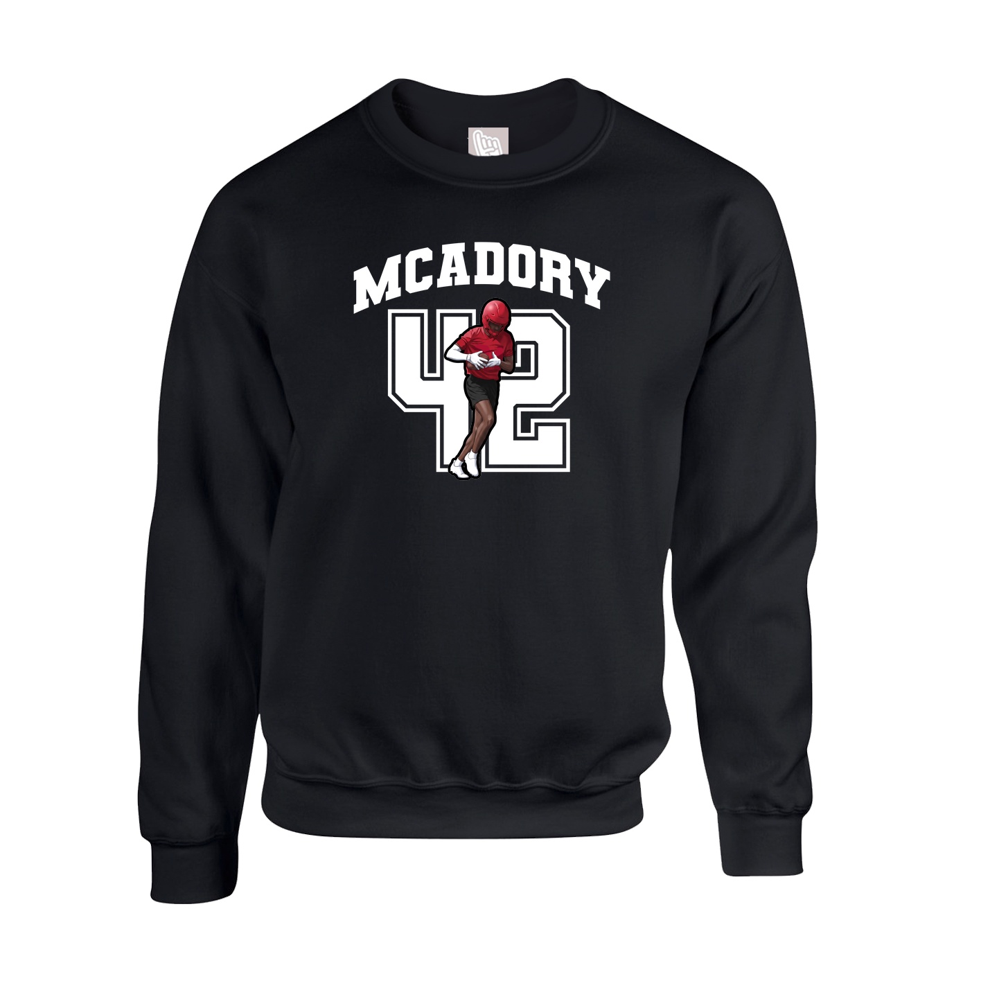 Fleece Crew — Number in Black