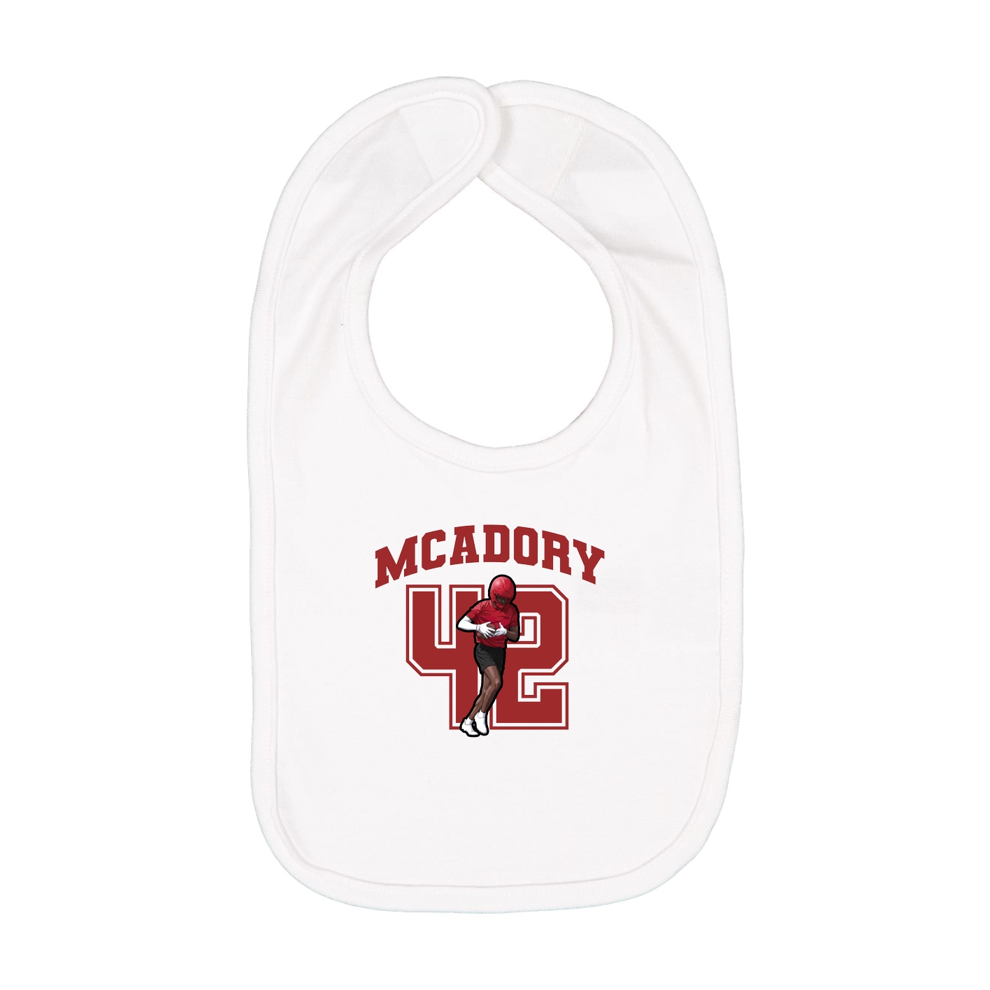 Infant Bib — Number in White