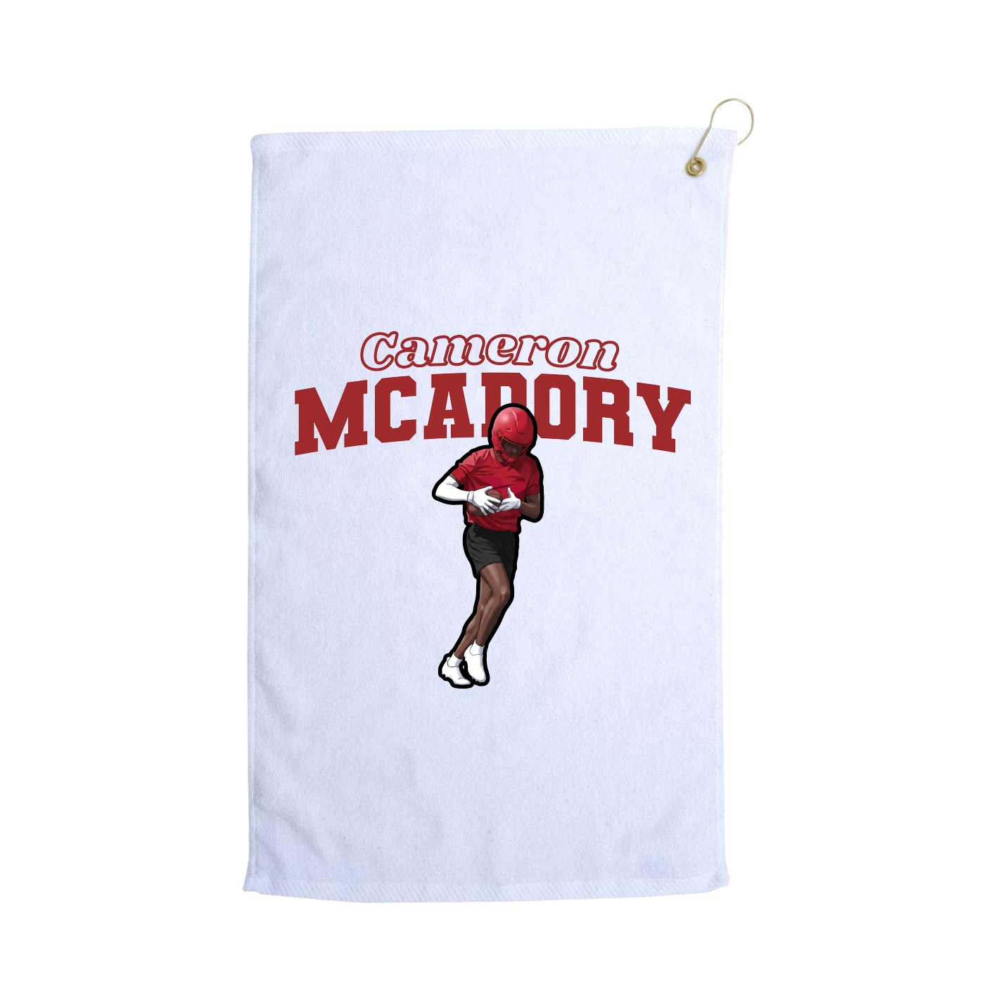 Golf Towel — Name Arch in White