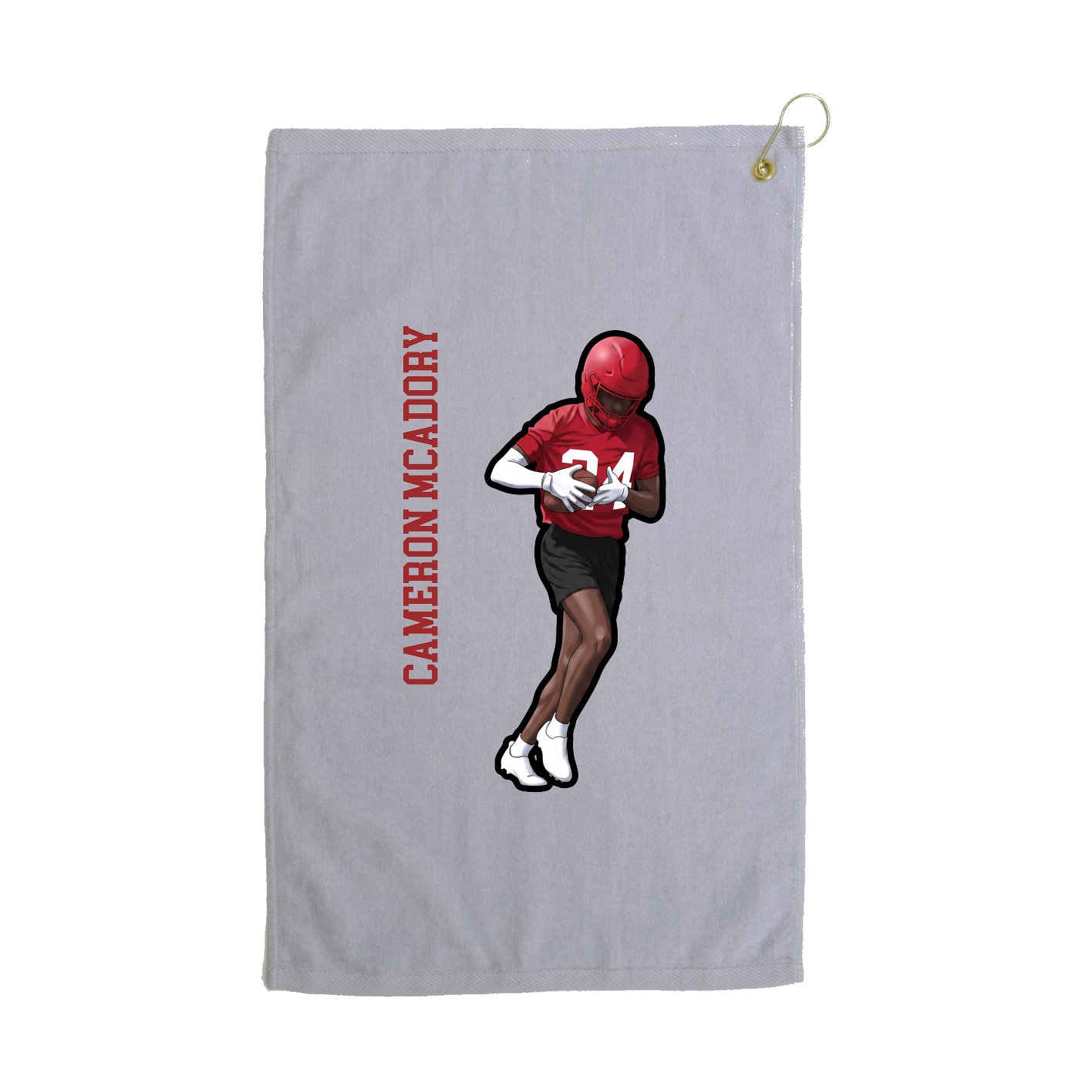 Golf Towel — Name Vertical in Grey