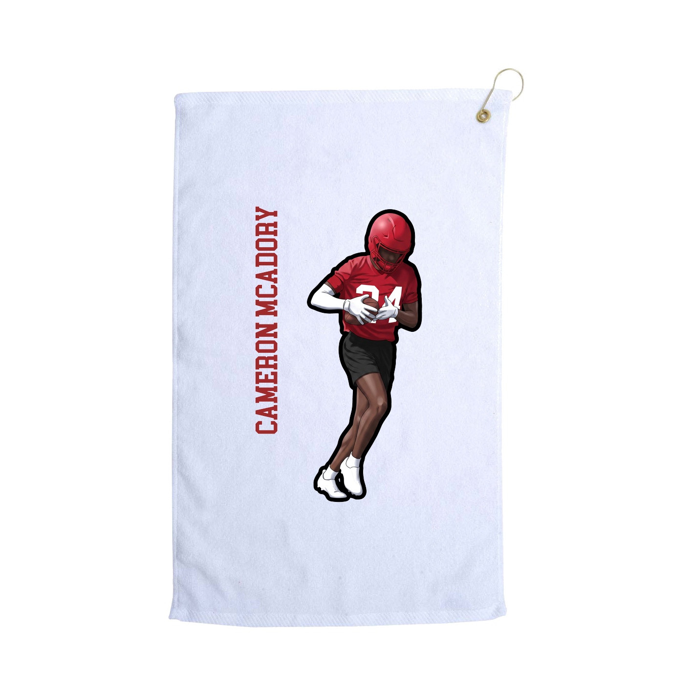 Golf Towel — Name Vertical in White