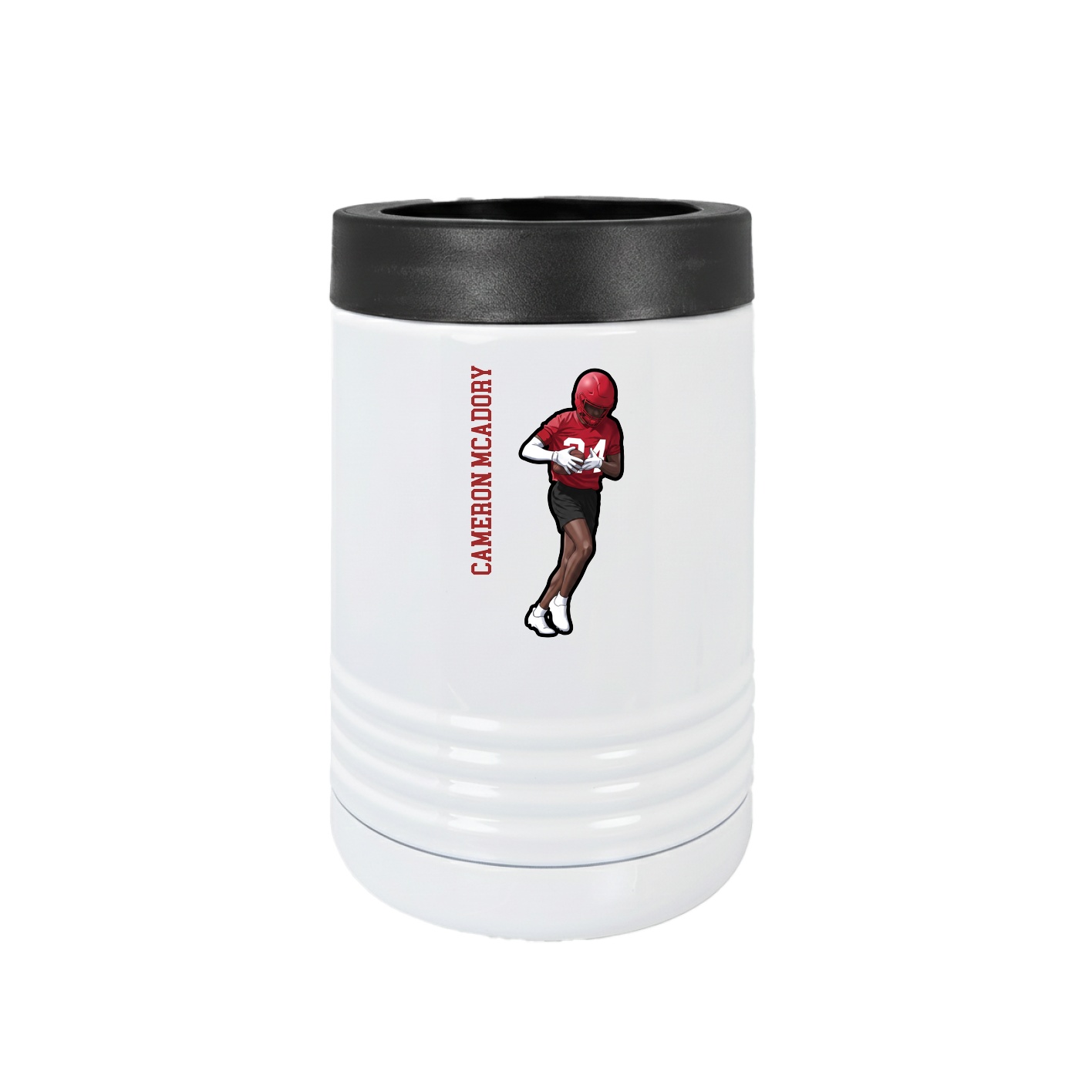Beverage Holder — Name Vertical in White