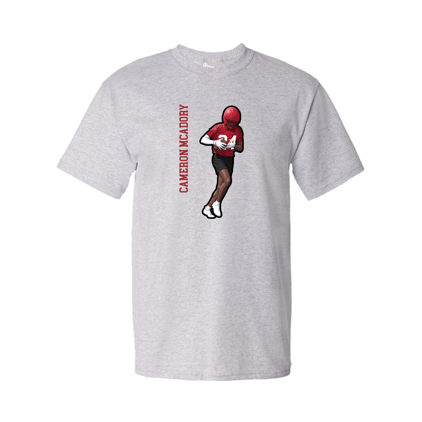 Tee — Name Vertical in Grey