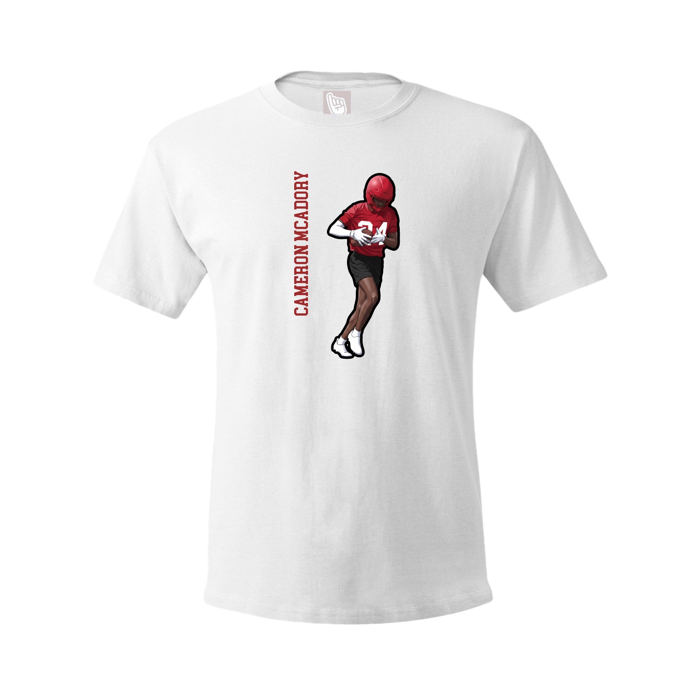Youth Tee — Name Vertical in White
