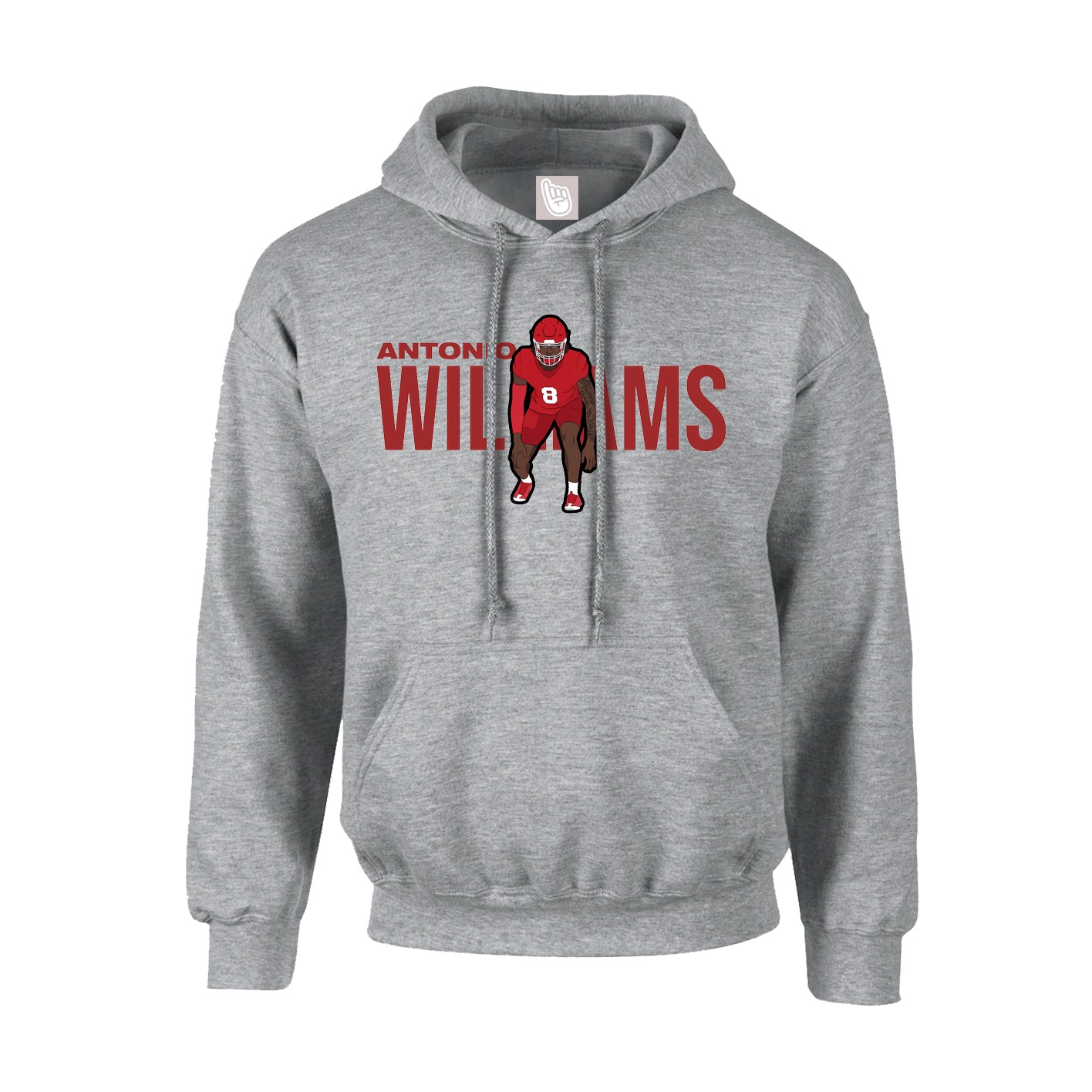 Hoodie — Player Name in Grey