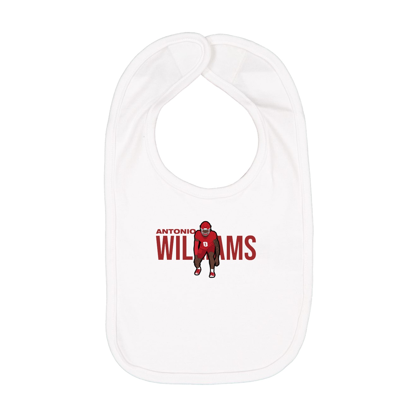 Infant Bib — Player Name in White