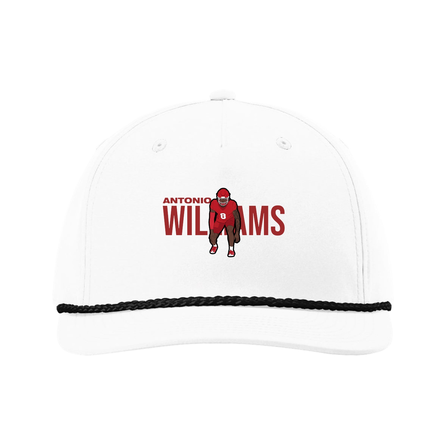 Five-Panel Classic Rope Cap — Player Name in White