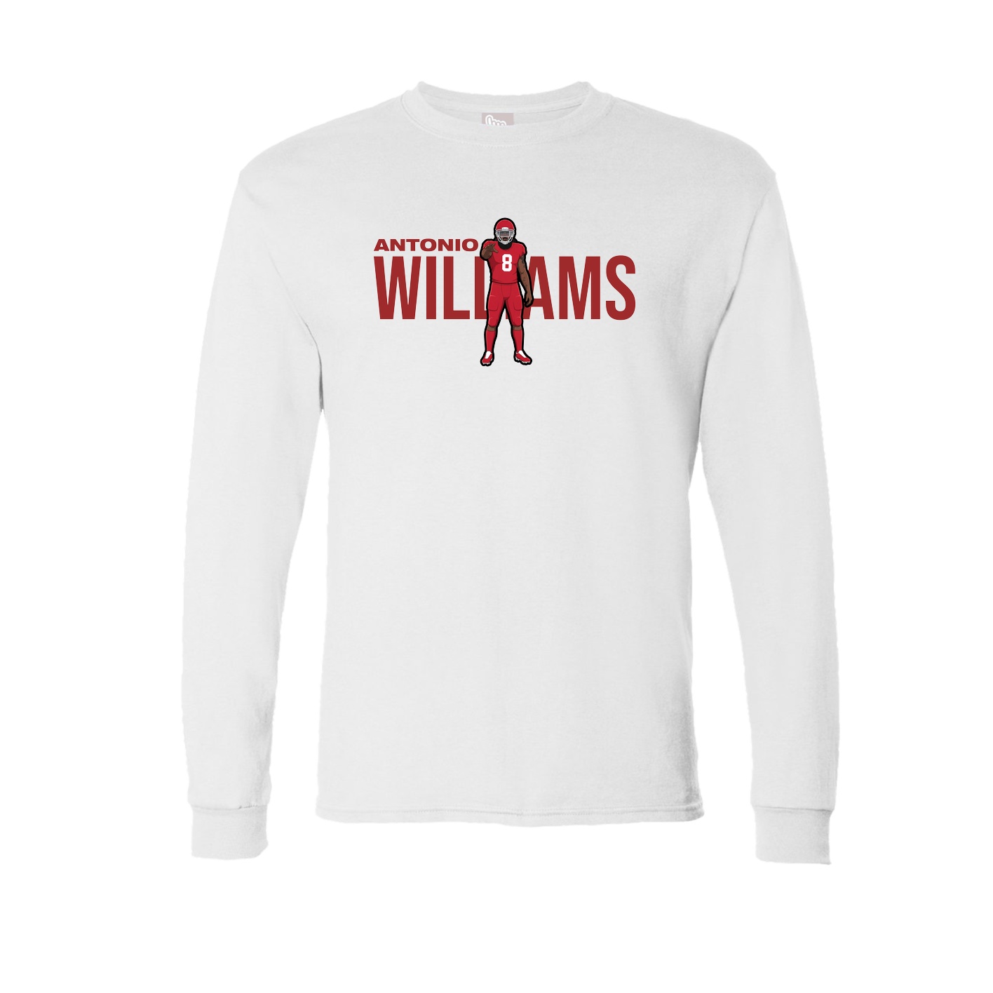 Long Sleeve Tee — Player Name in White