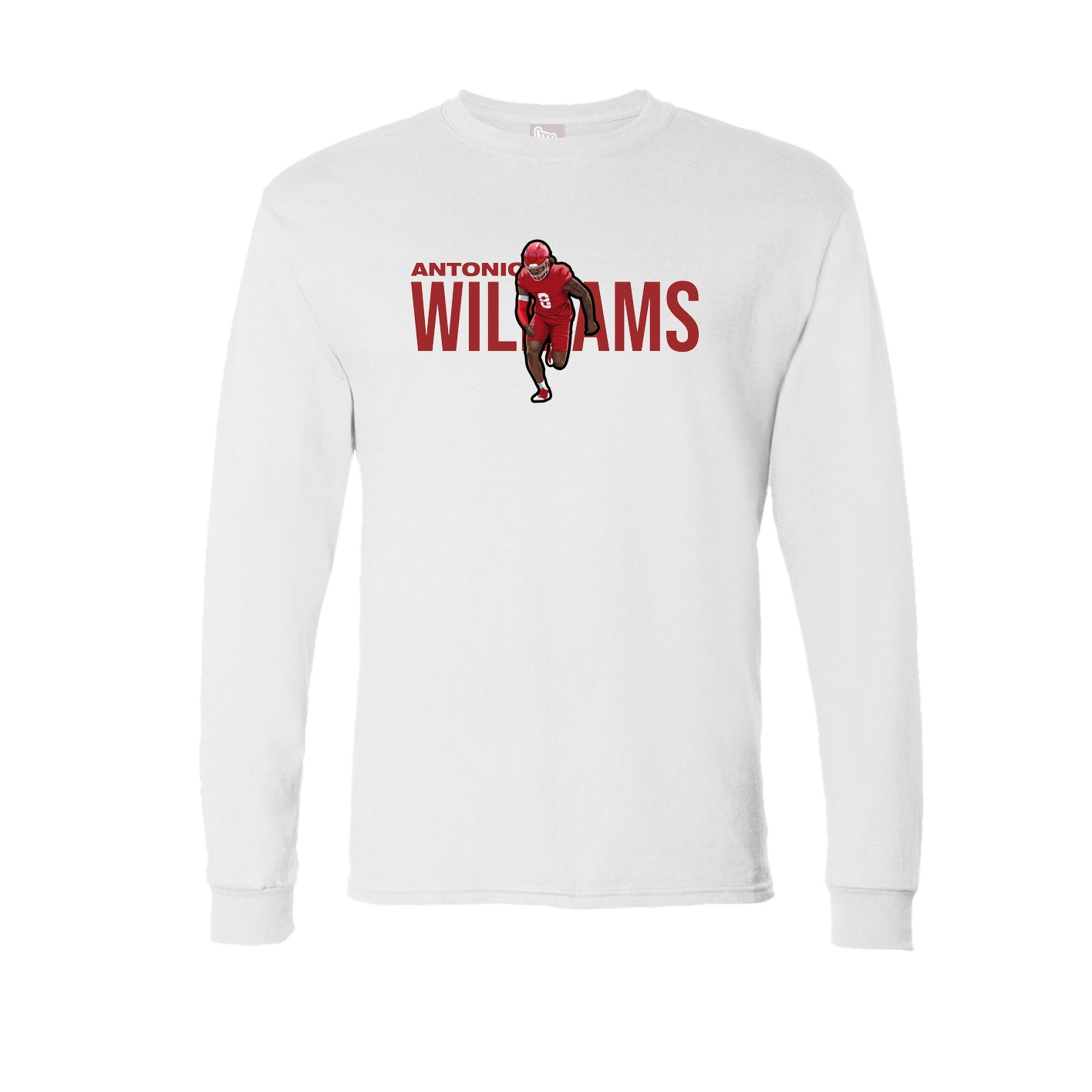 Long Sleeve Tee — Player Name in White