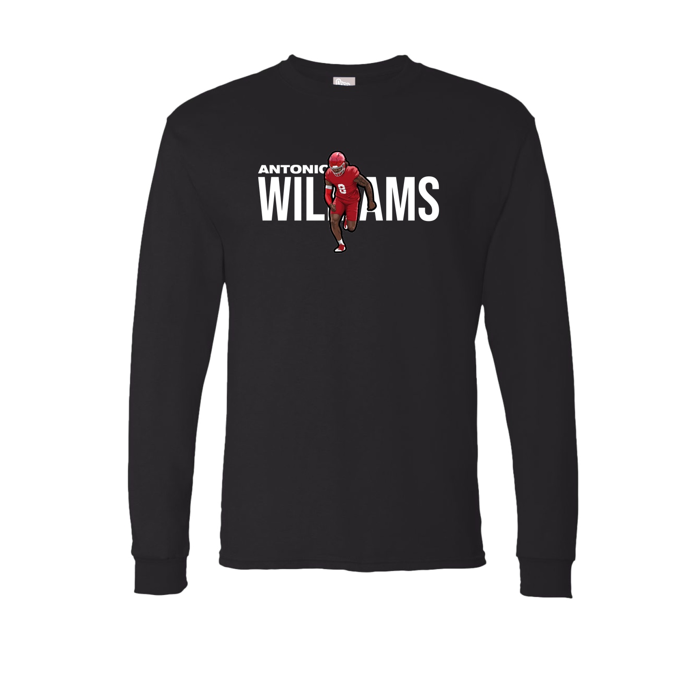 Long Sleeve Tee — Player Name in Black