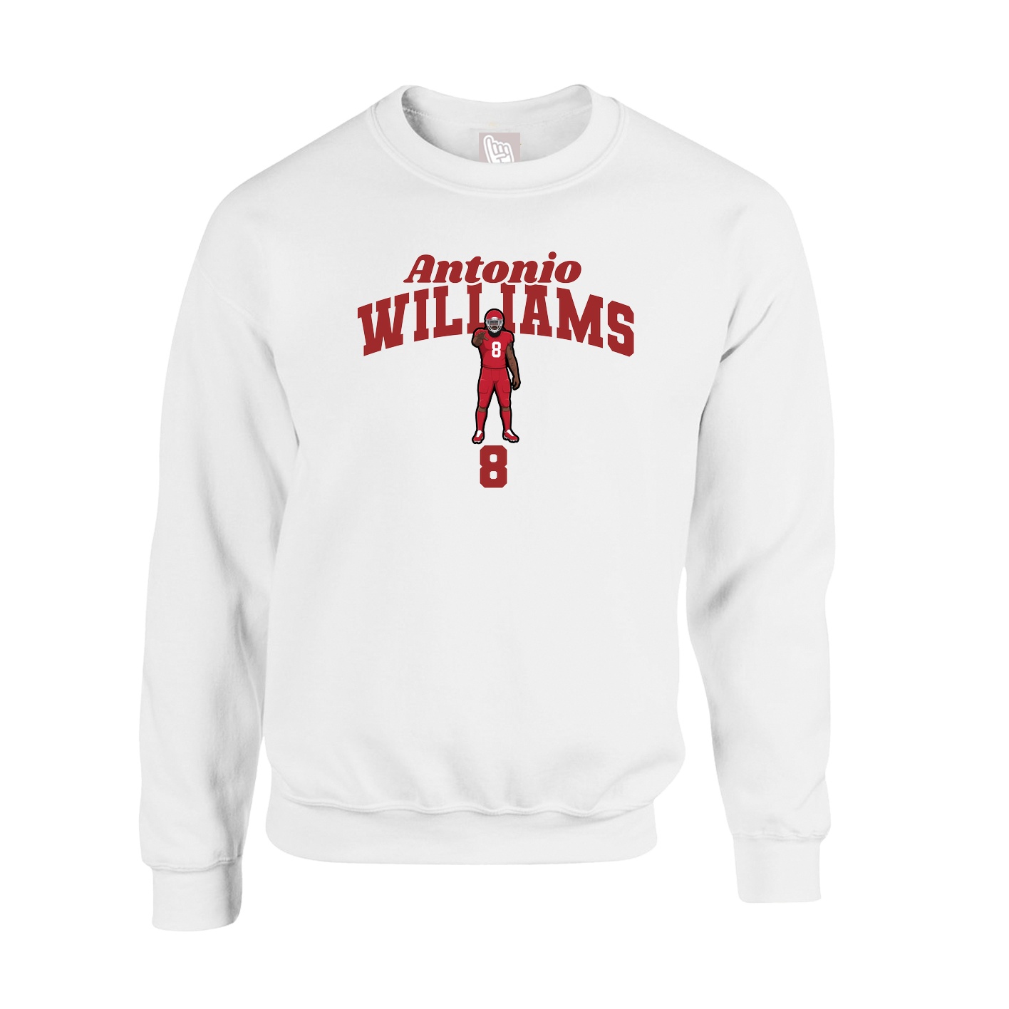 Fleece Crew — Signature Arch in White