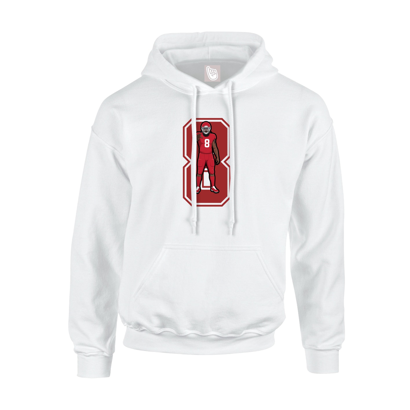 Hoodie — Number in White