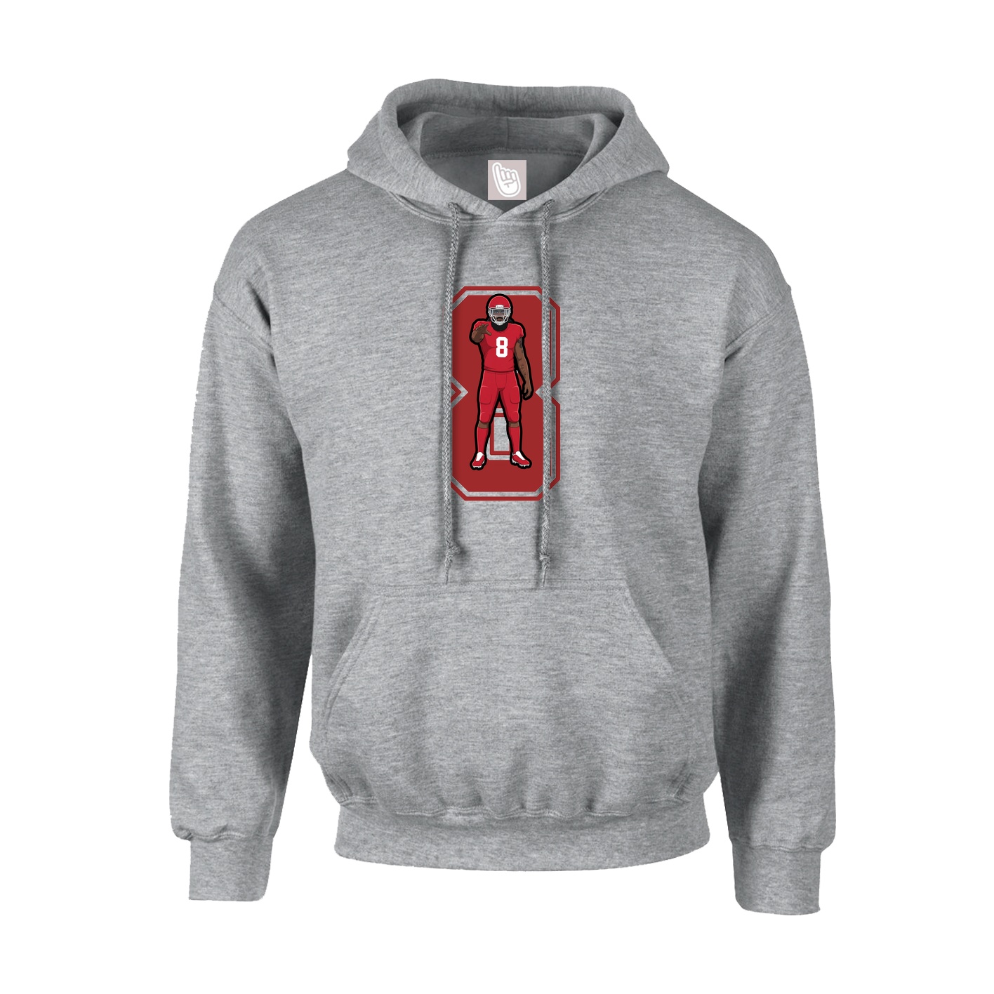 Youth Hoodie — Number in Grey