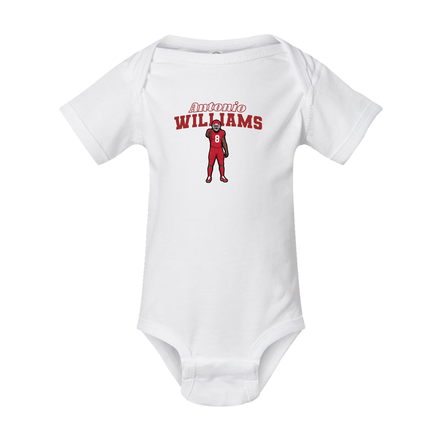 Baby Onesie — Name Arch in White