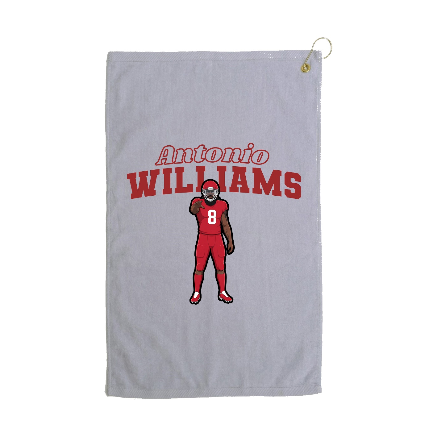 Golf Towel — Name Arch in Grey