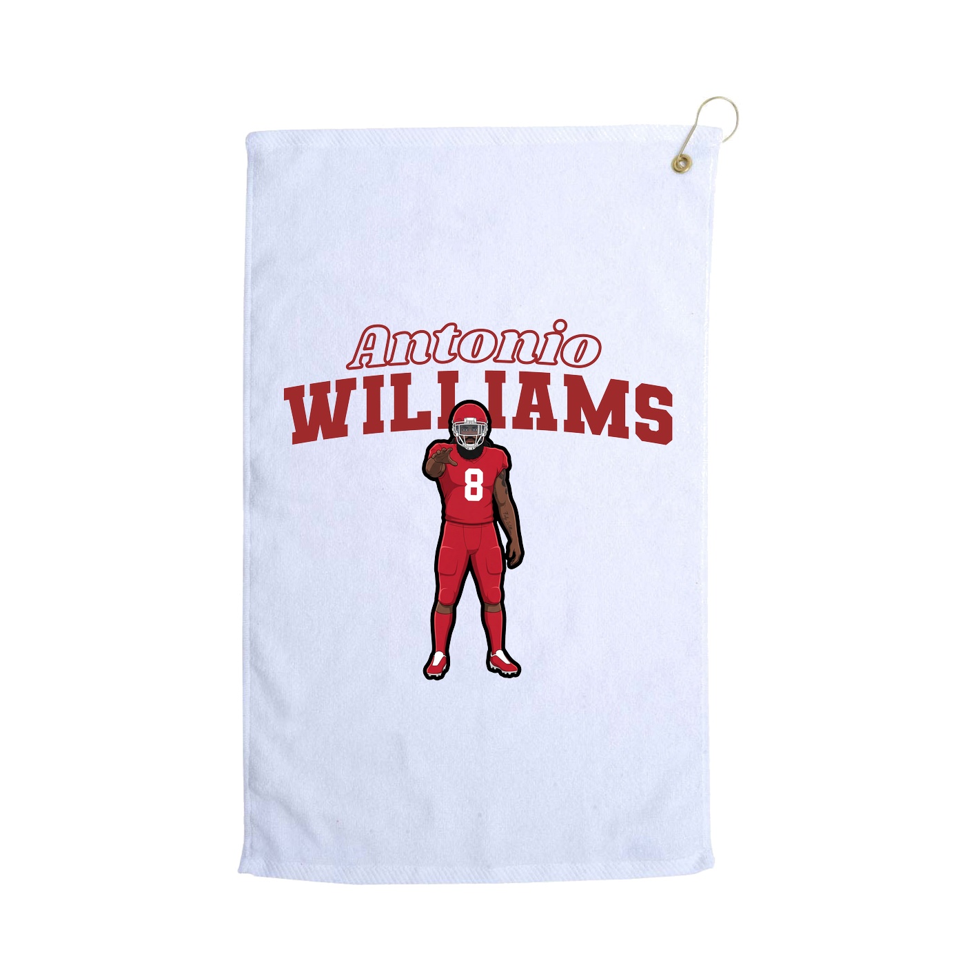 Golf Towel — Name Arch in White