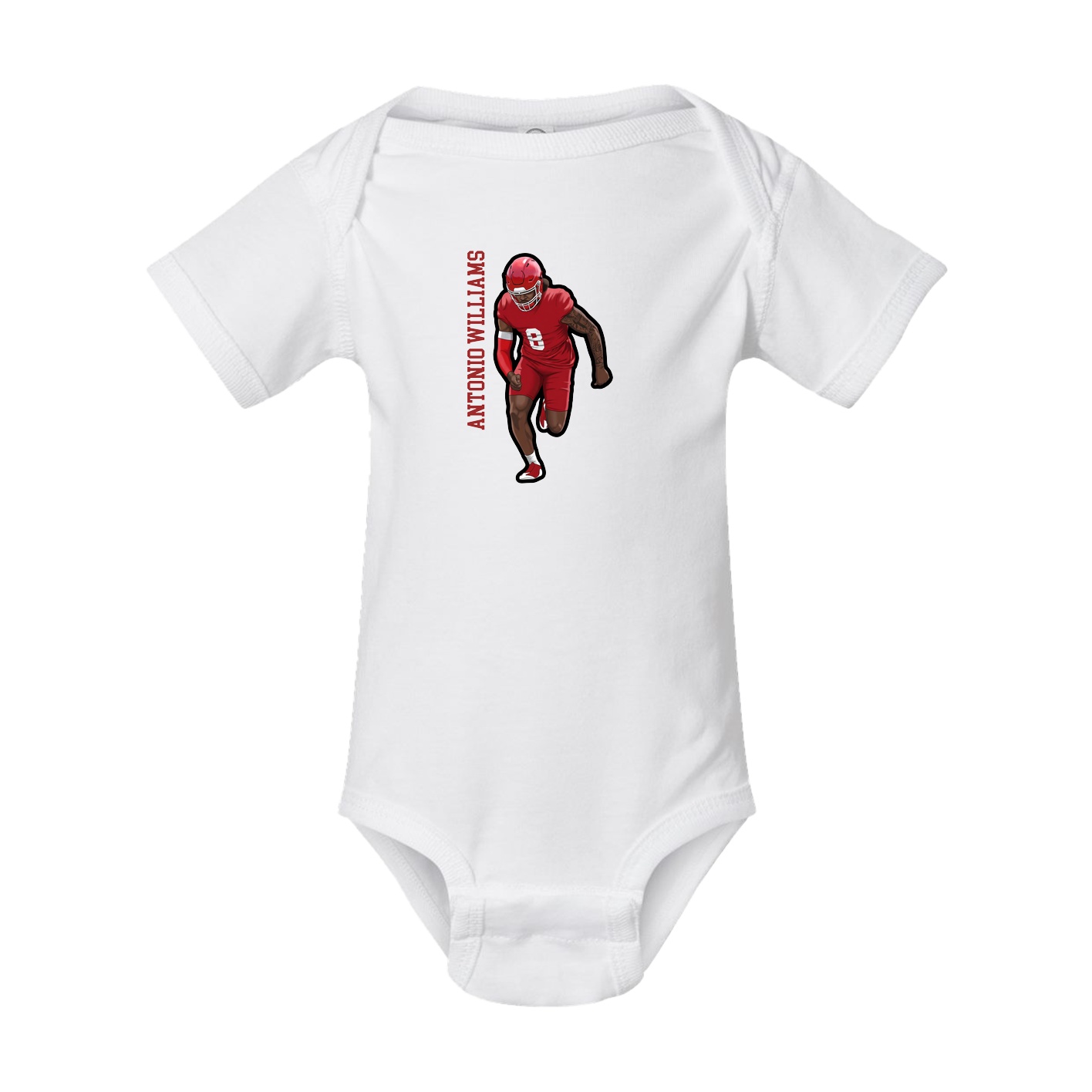 Baby Onesie — Name Vertical in White