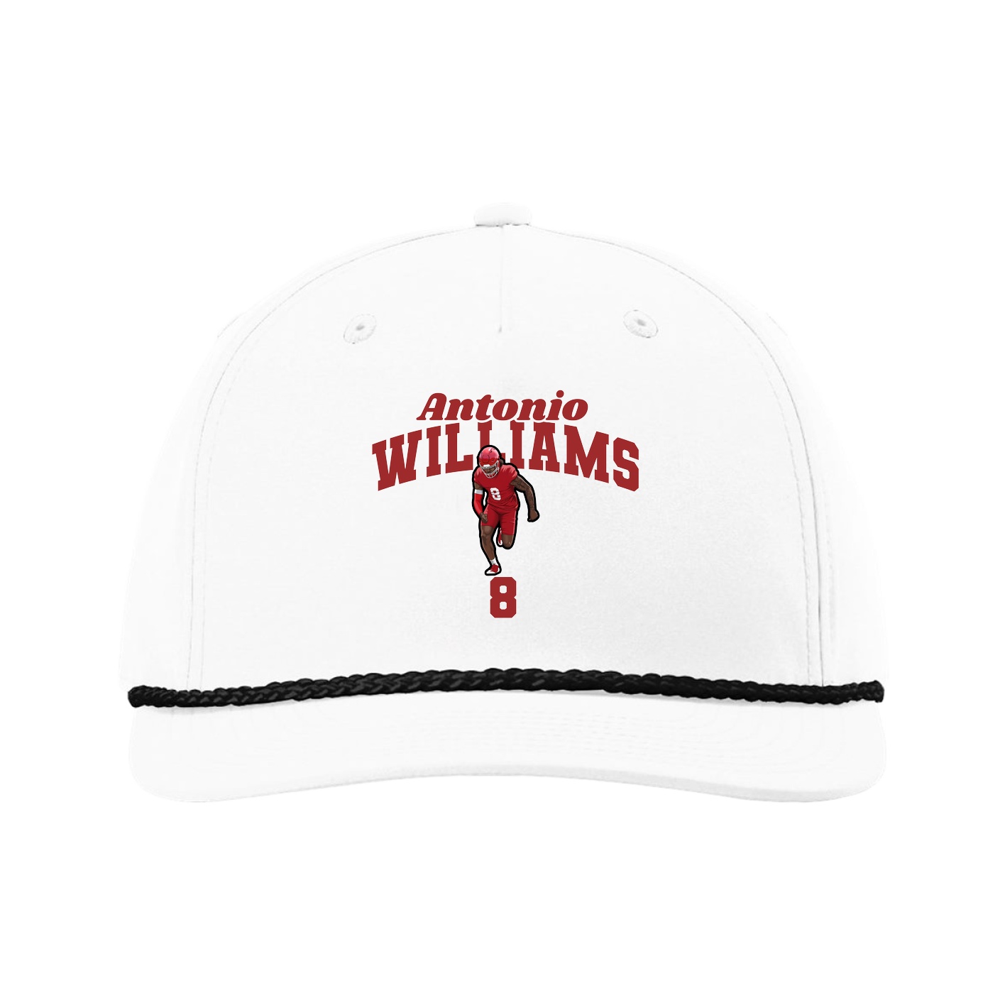 Five-Panel Classic Rope Cap — Signature Arch in White
