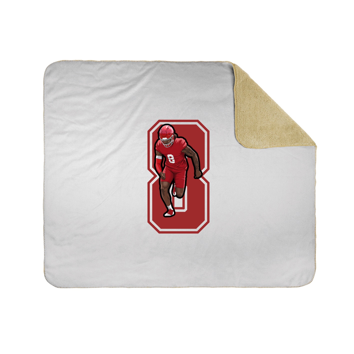 Throw Blanket — Number in White