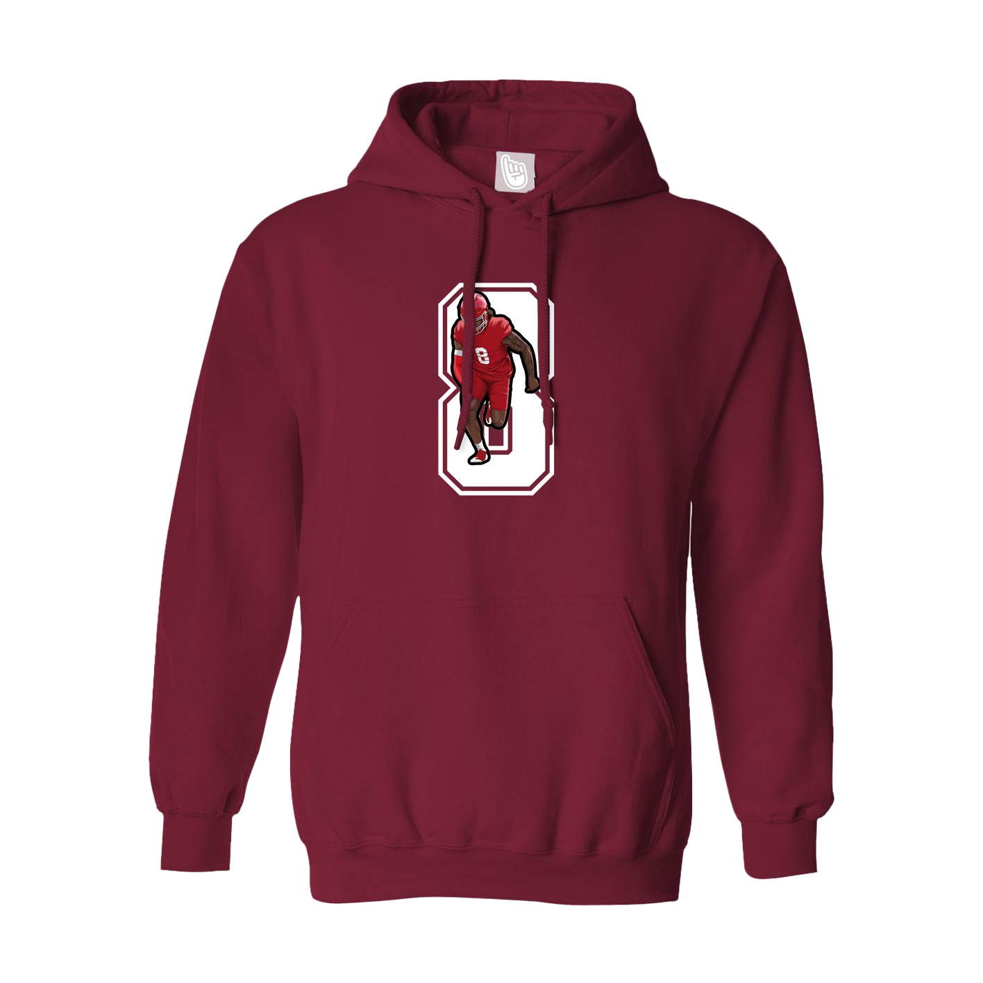 Hoodie — Number in Cardinal