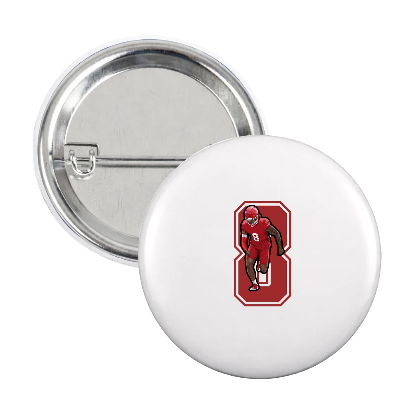 Game Day Button — Number in White