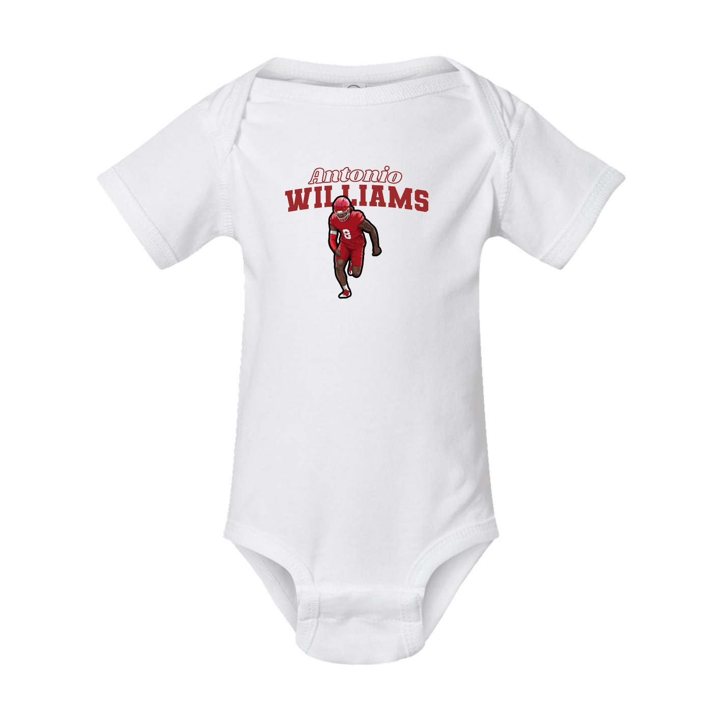 Baby Onesie — Name Arch in White