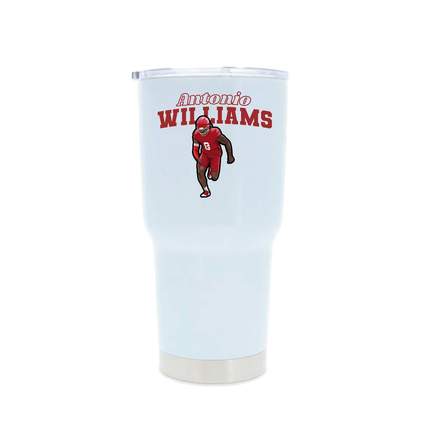 30oz Stainless Steel Tumbler — Name Arch in White