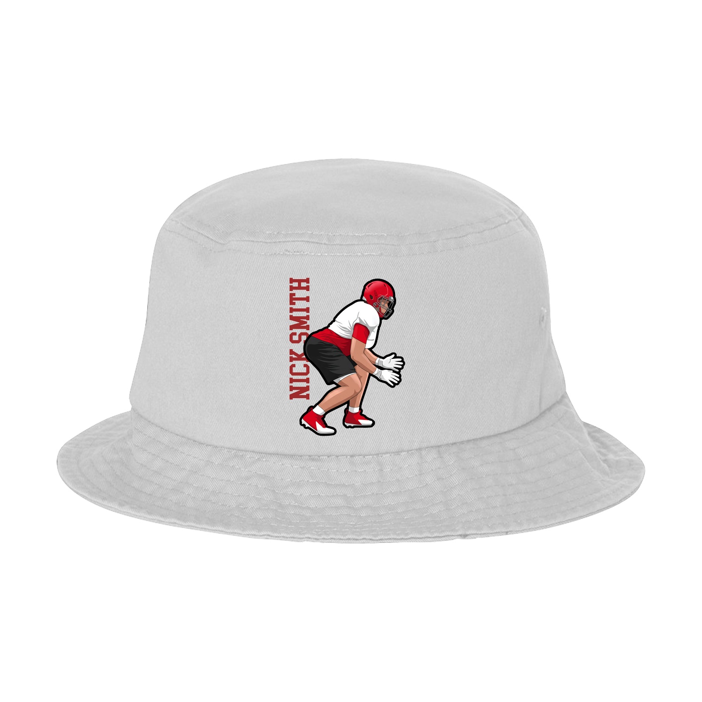 Bucket Cap — Name Vertical in White