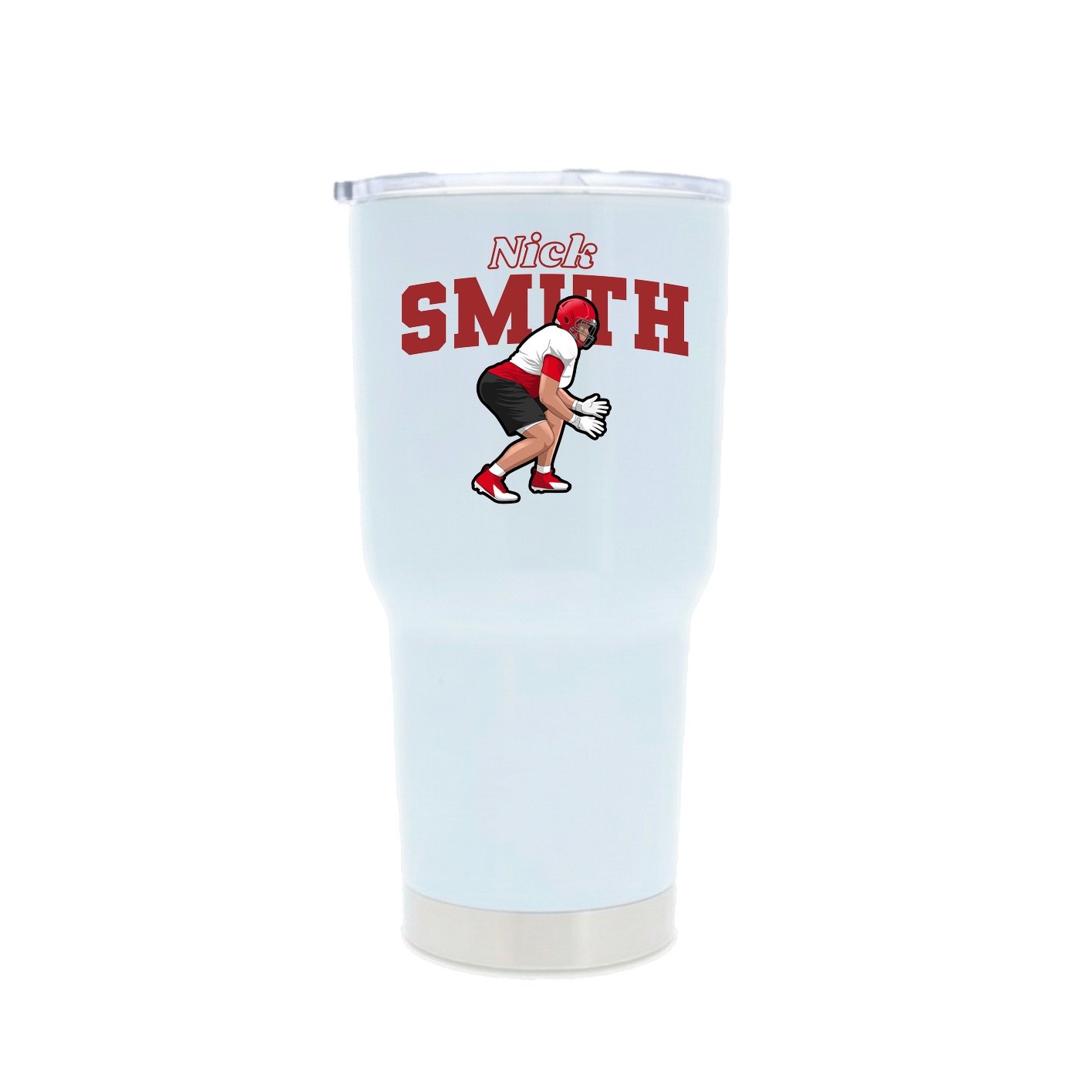 30oz Stainless Steel Tumbler — Name Arch in White