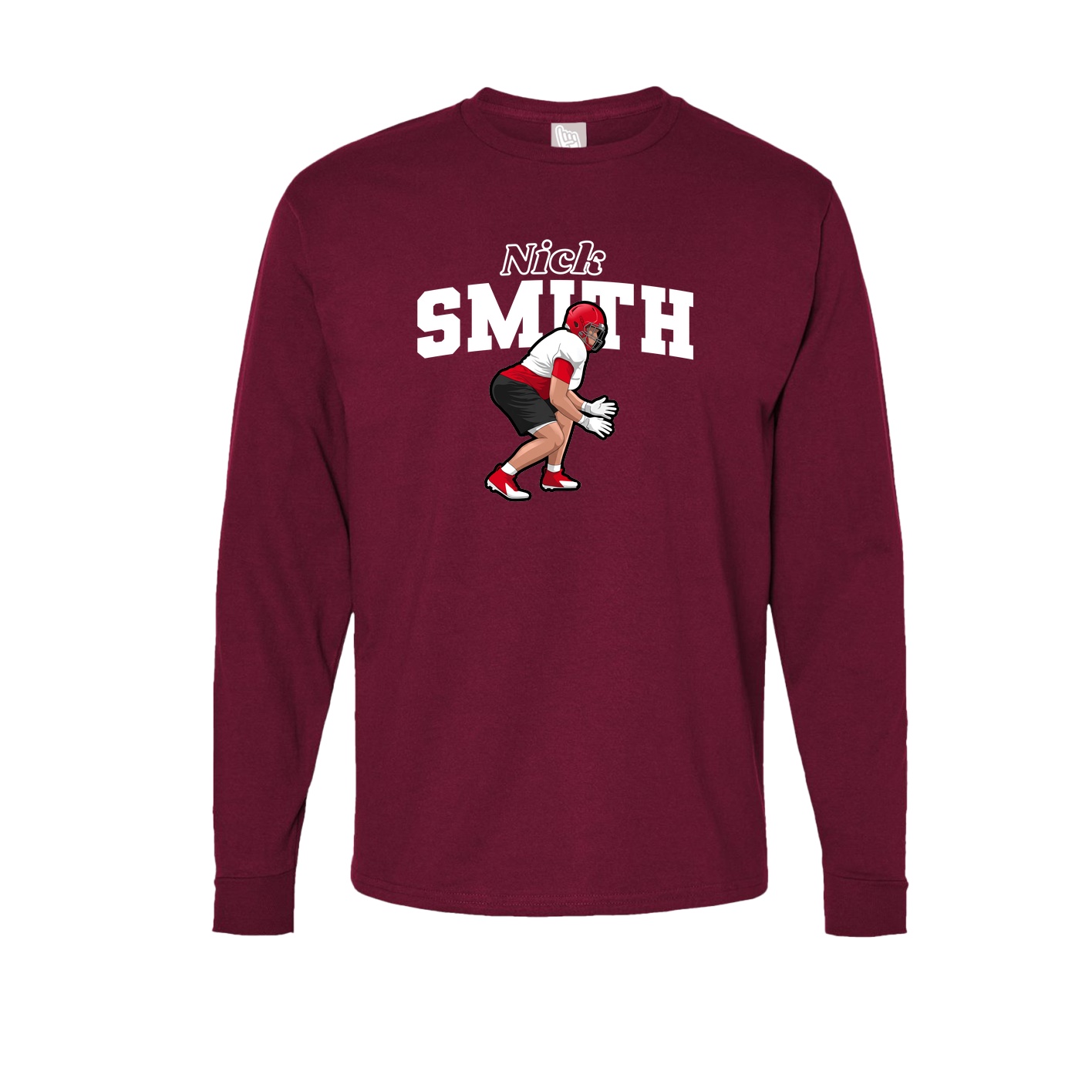 Long Sleeve Tee — Name Arch in Cardinal