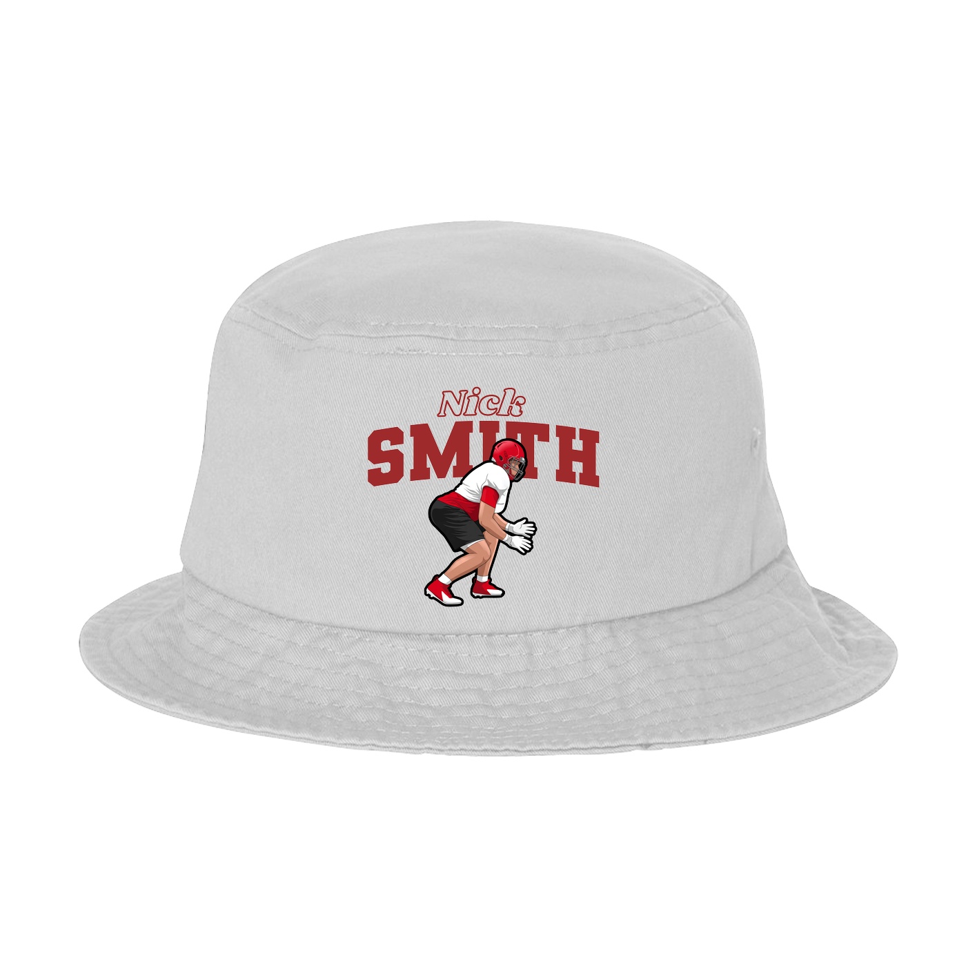 Bucket Cap — Name Arch in White