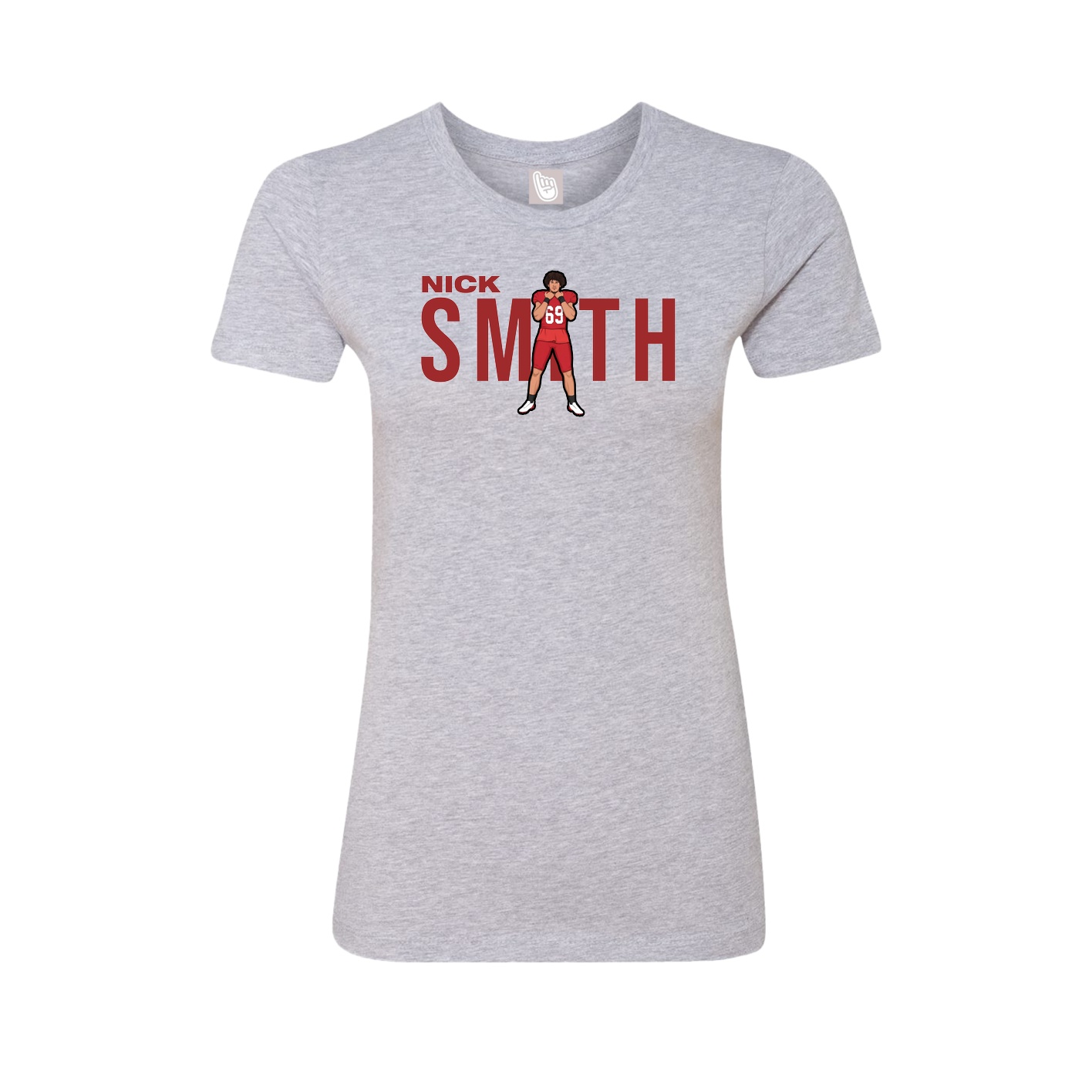Fitted Women's Tee — Player Name in Grey