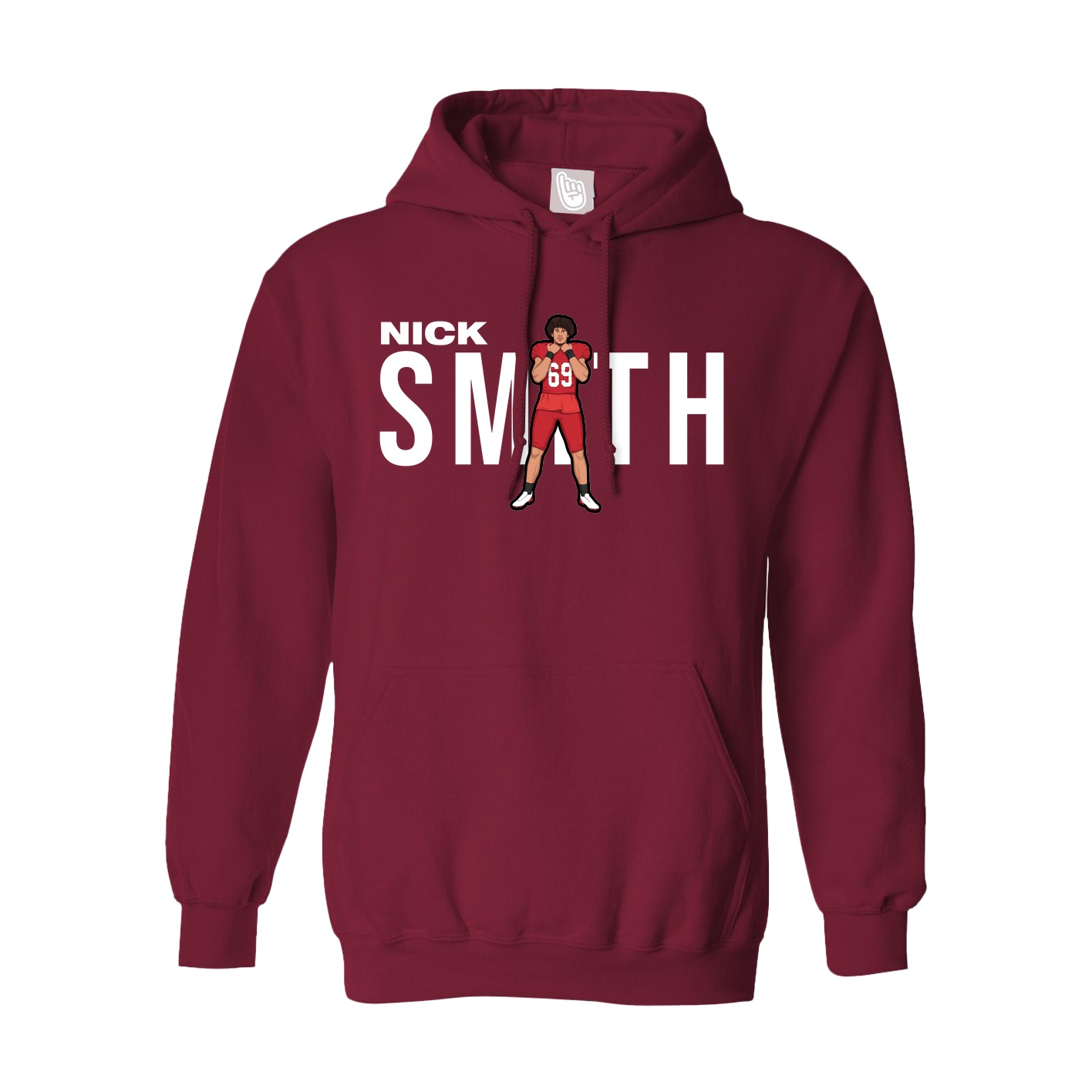 Hoodie — Player Name in Cardinal