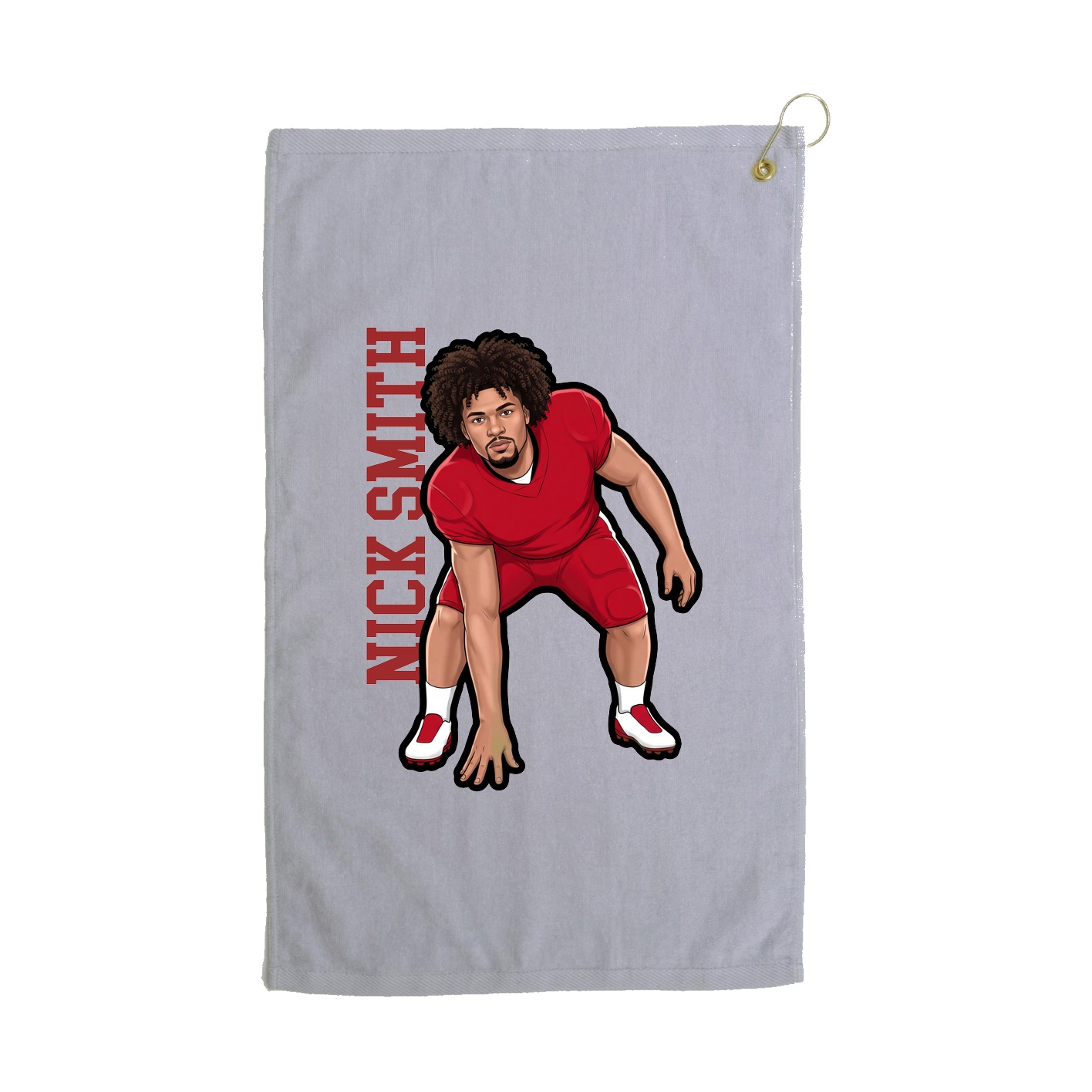 Golf Towel — Name Vertical in Grey