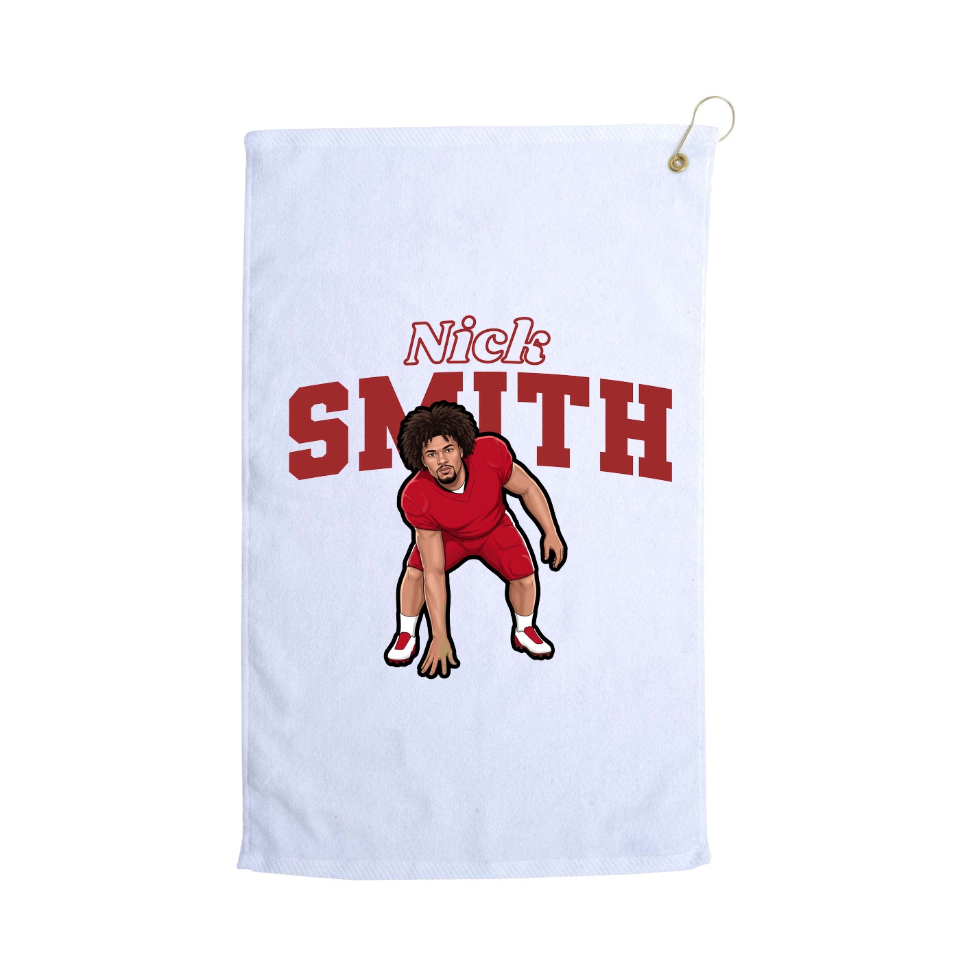 Golf Towel — Name Arch in White