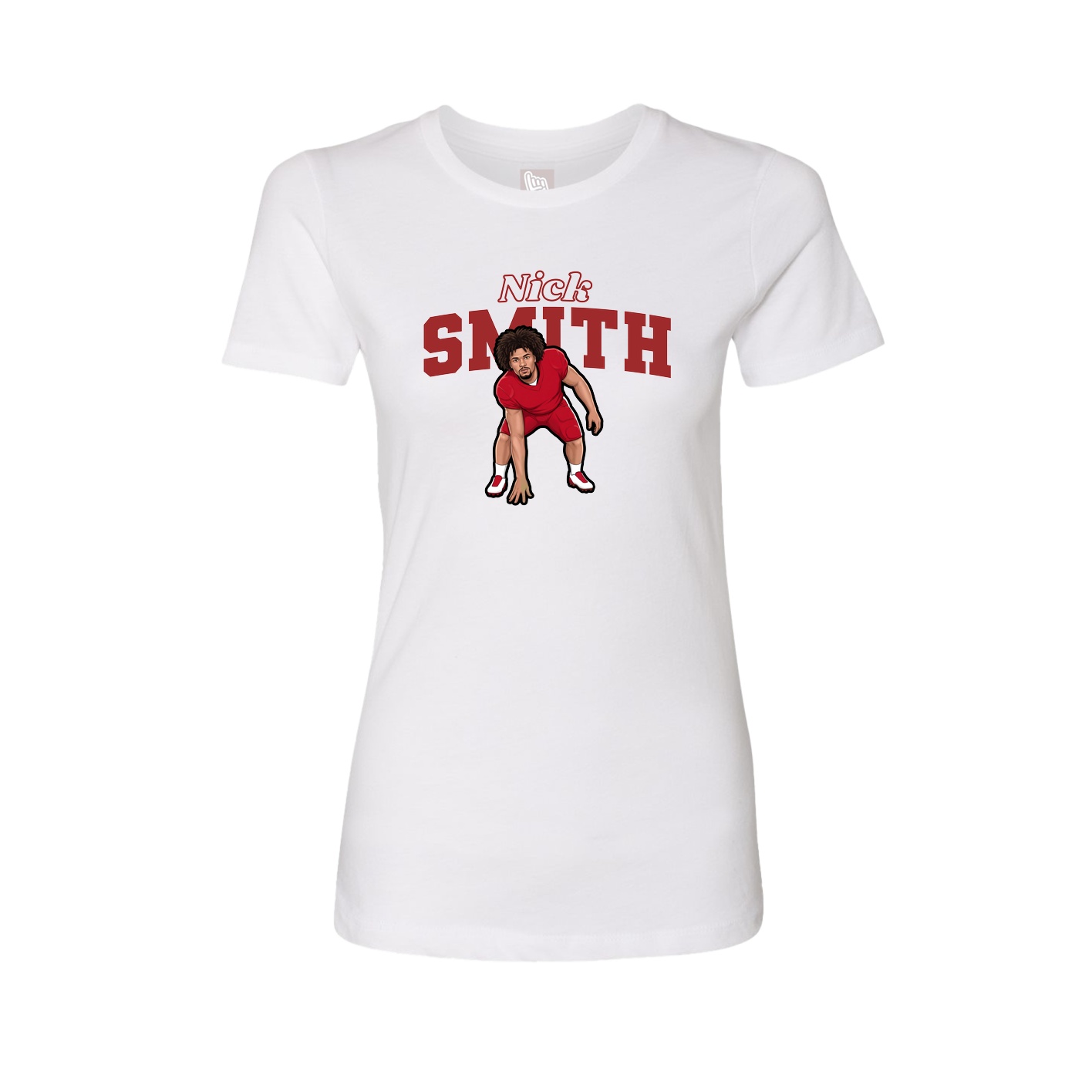 Fitted Women's Tee — Name Arch in White