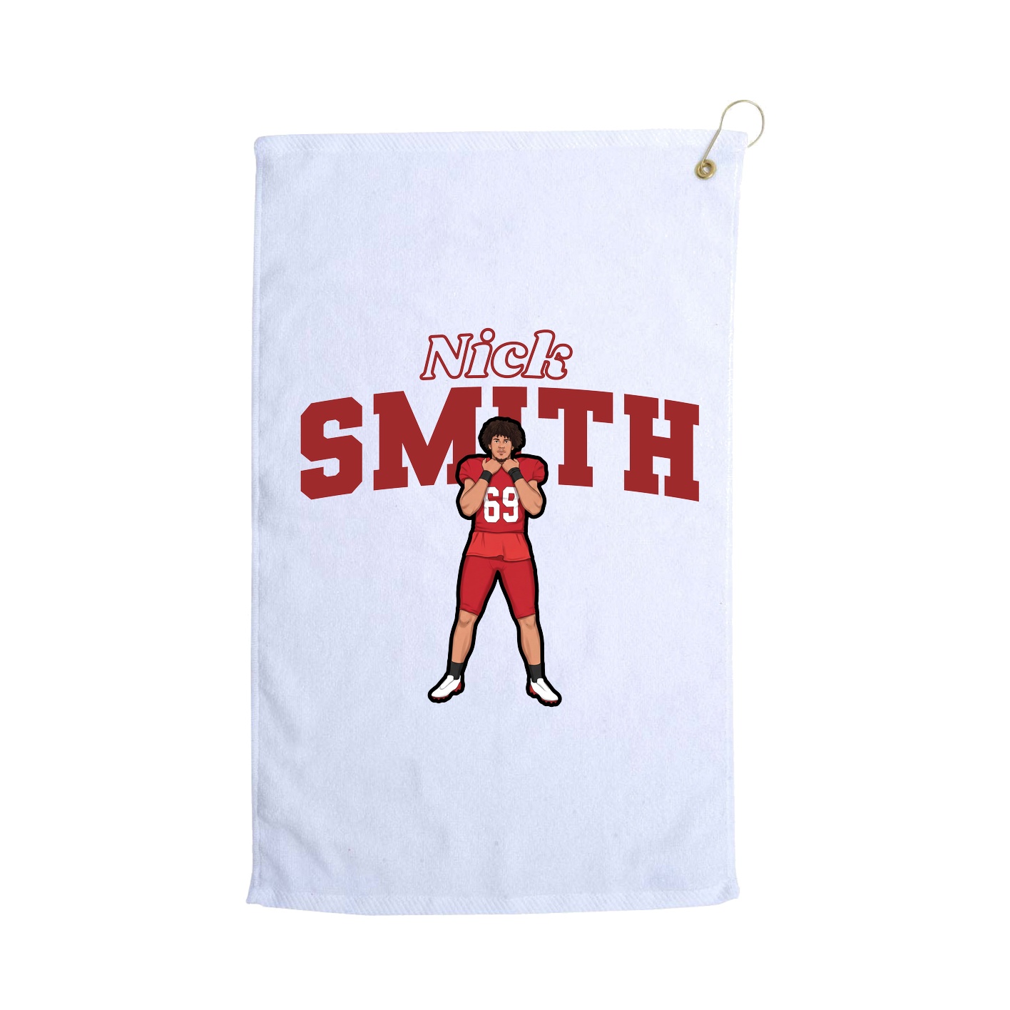 Golf Towel — Name Arch in White