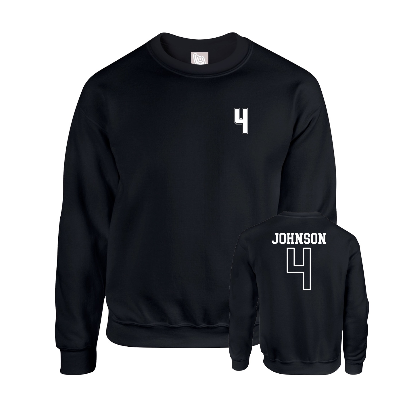Fleece Crew — Chest Back in Black